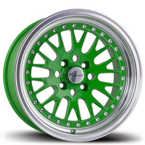 Avid Av-12 Green Machined Lip 16x8