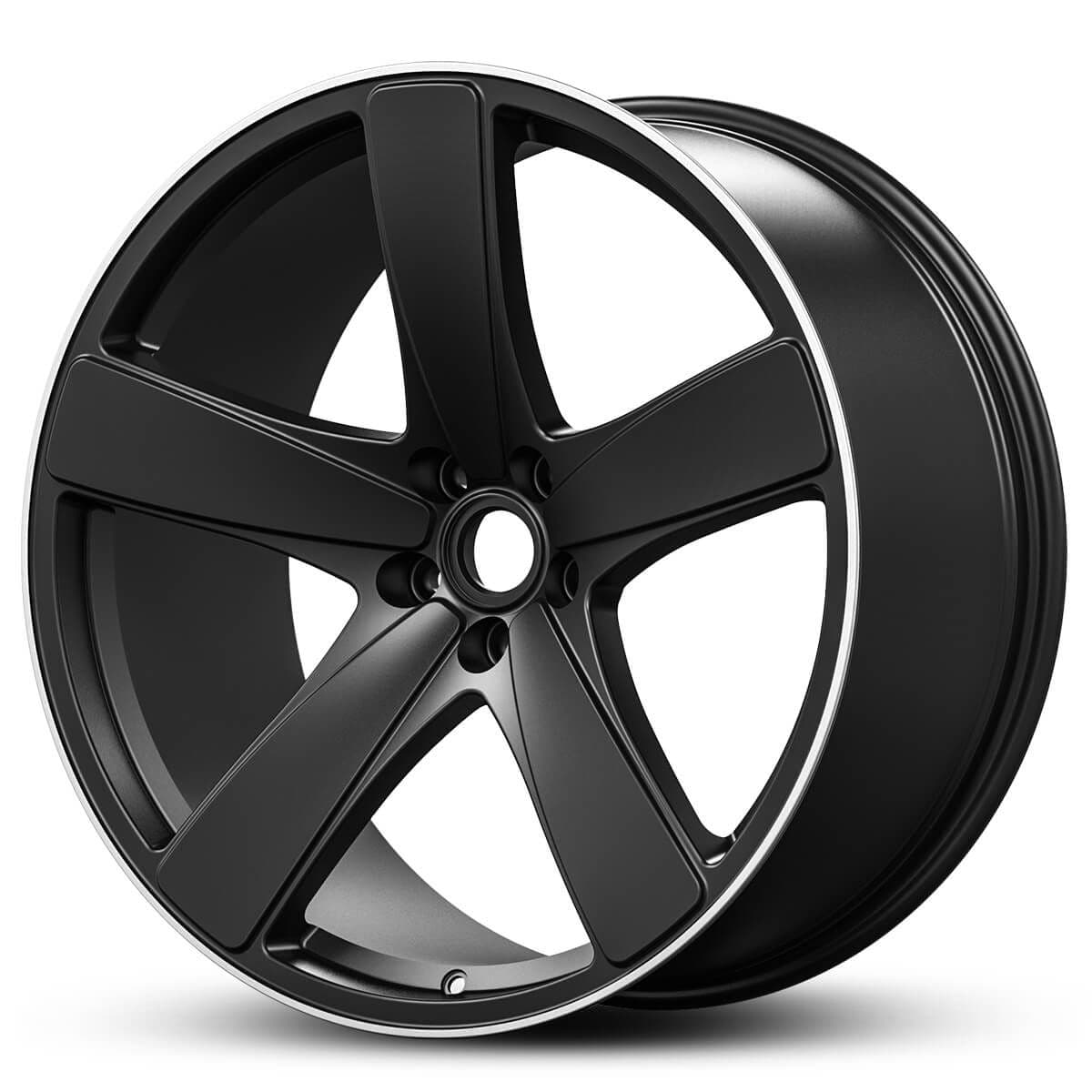 Wheel EURO SPEC REPLICA MACANN 252 SATIN BLACK MACHINED LIP
