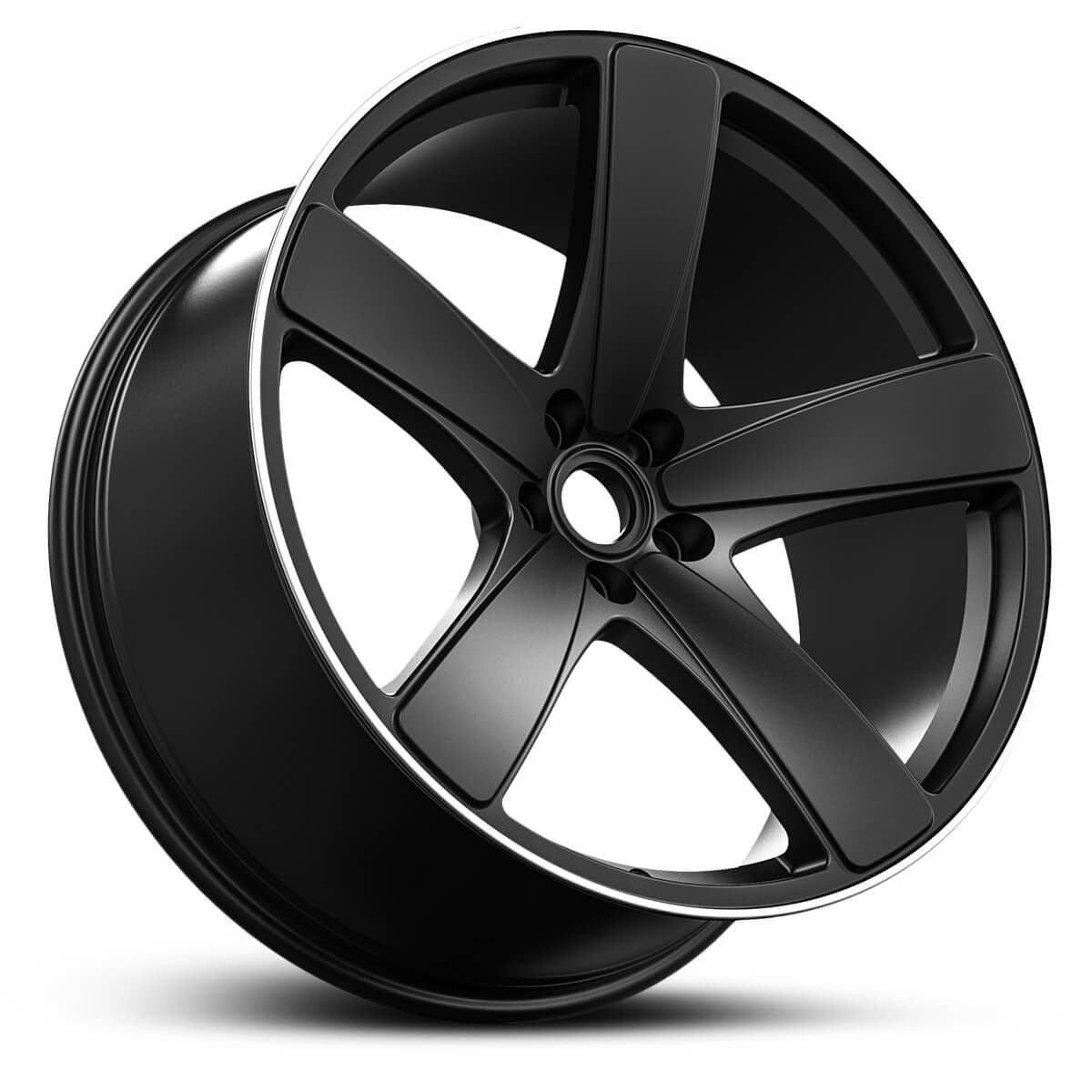 Wheel EURO SPEC REPLICA MACANN 252 SATIN BLACK MACHINED LIP