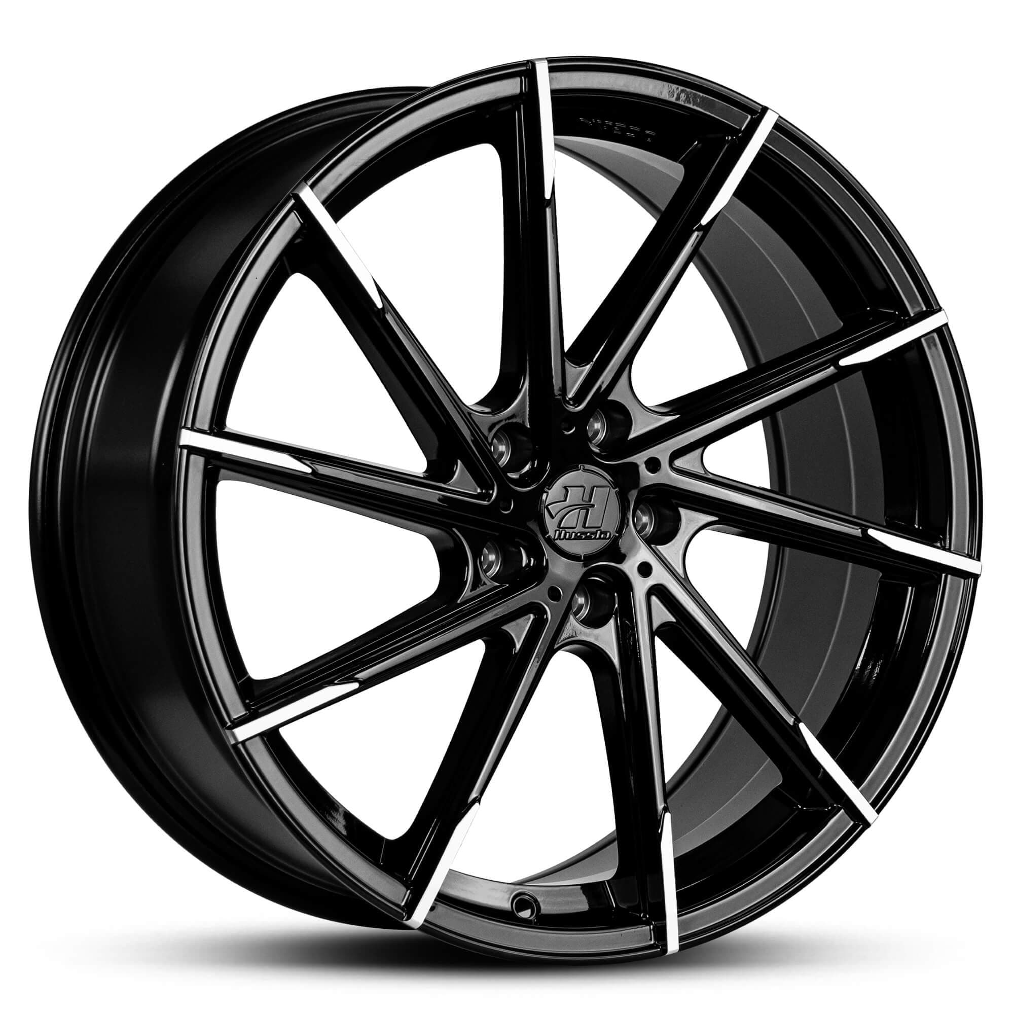 Hussla Alz Gloss Black Machined Tips 20x8.5