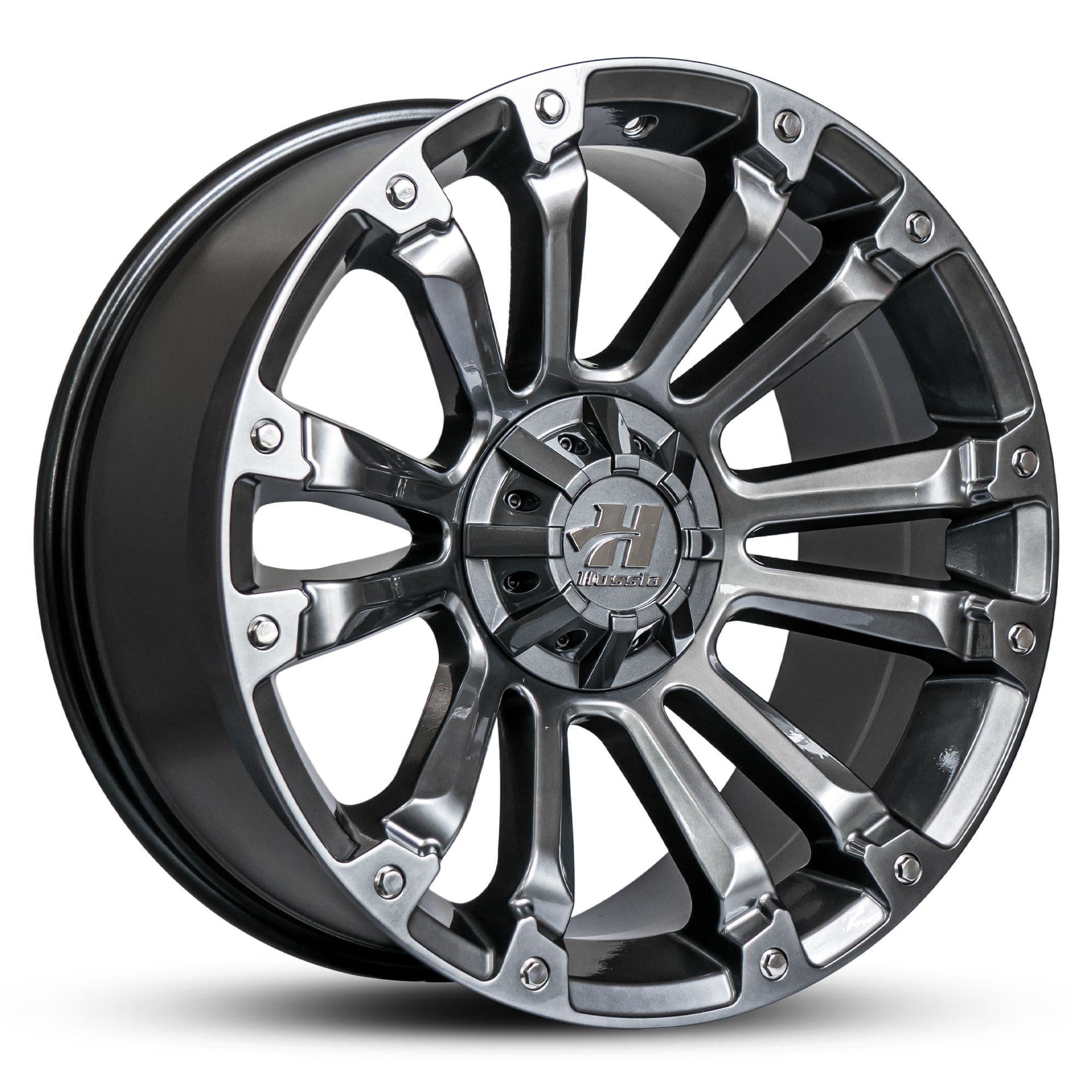 Hussla Ambush Hyper Black Chrome Bolts 18x9