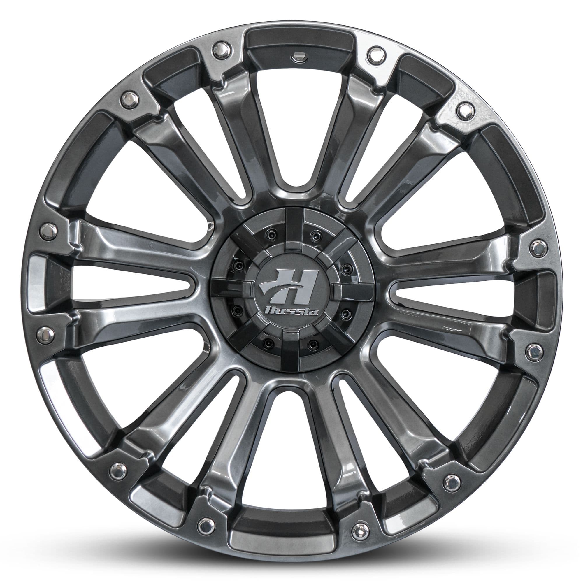 Wheel HUSSLA AMBUSH HYPER BLACK CHROME BOLTS