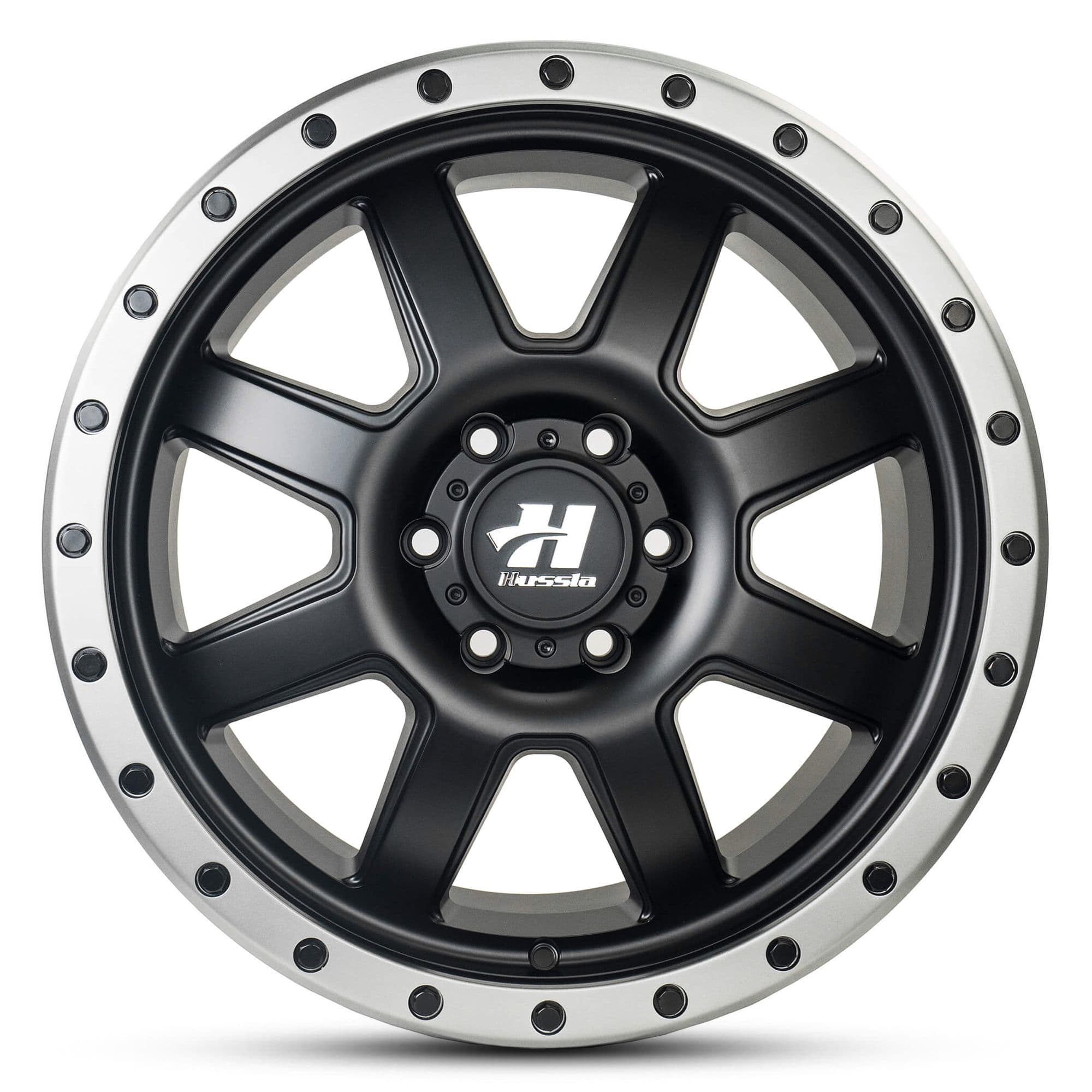 Wheel HUSSLA COMBAT MATTE BLACK MATTE GREY LIP