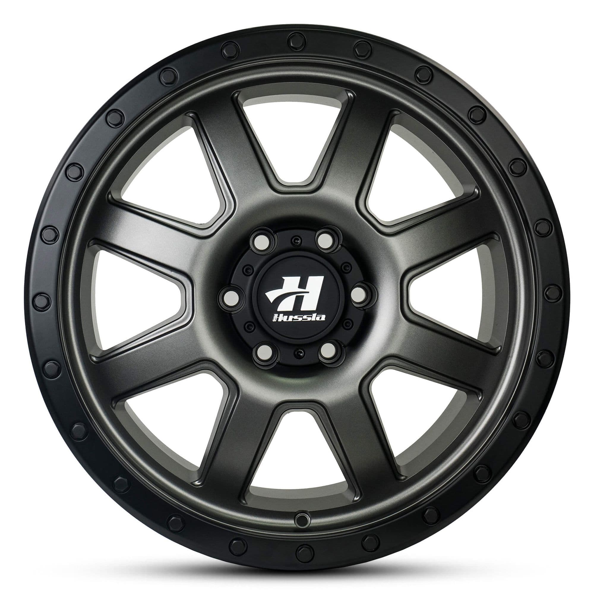 Wheel HUSSLA COMBAT MATTE GREY BLACK LIP
