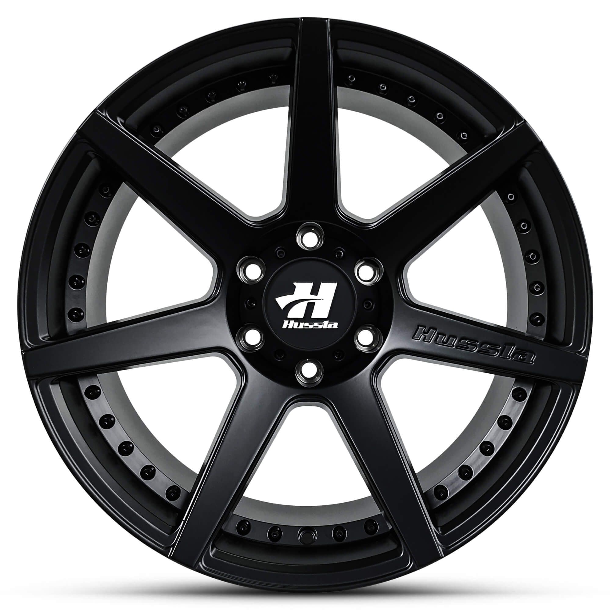 Wheel HUSSLA DYNASTY MATTE BLACK BLACK RIVETS