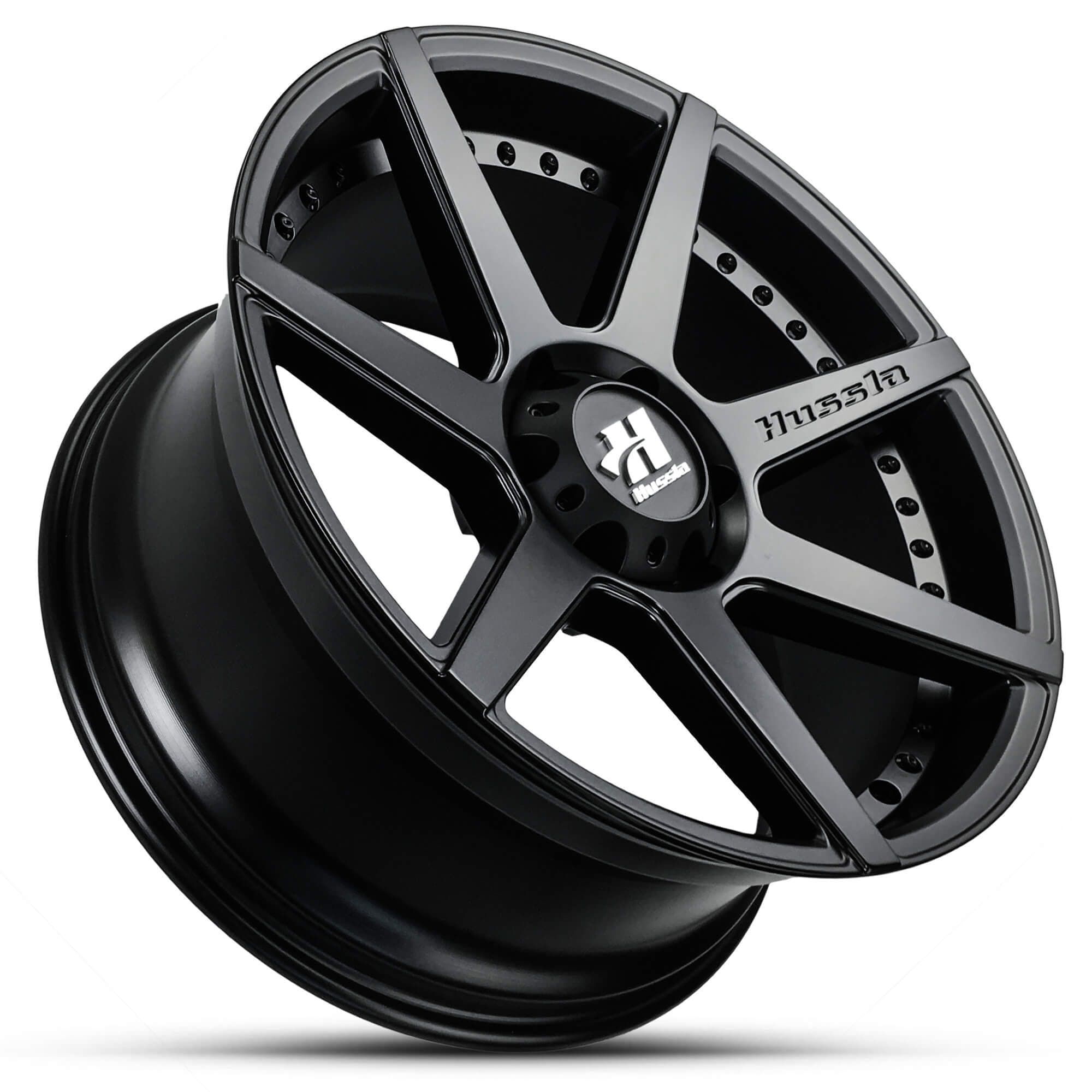 Wheel HUSSLA DYNASTY MATTE BLACK BLACK RIVETS