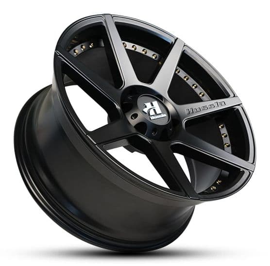 Wheel HUSSLA DYNASTY MATTE BLACK GOLD RIVETS