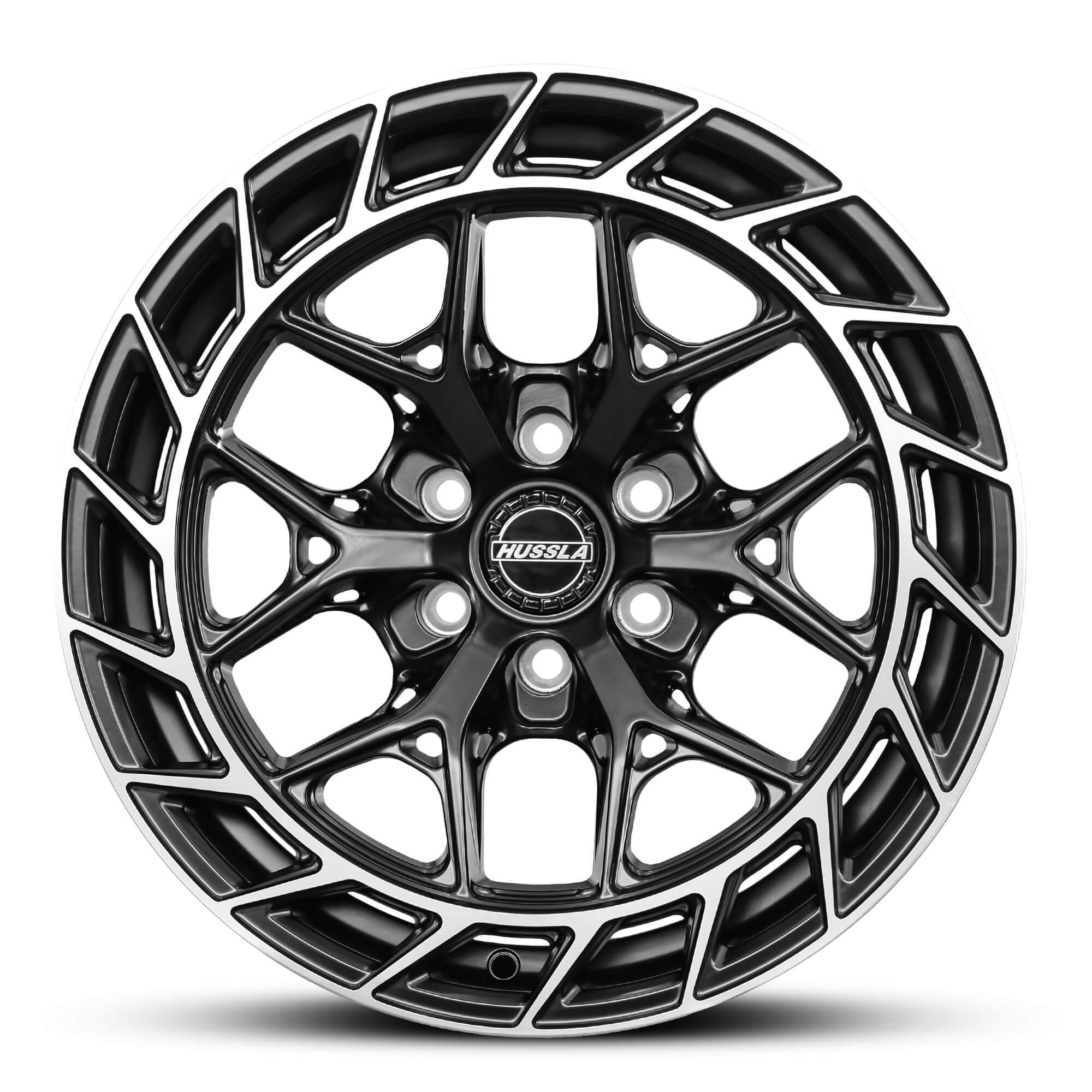 Wheel HUSSLA GUNNER SATIN BLACK POLISHED LIP