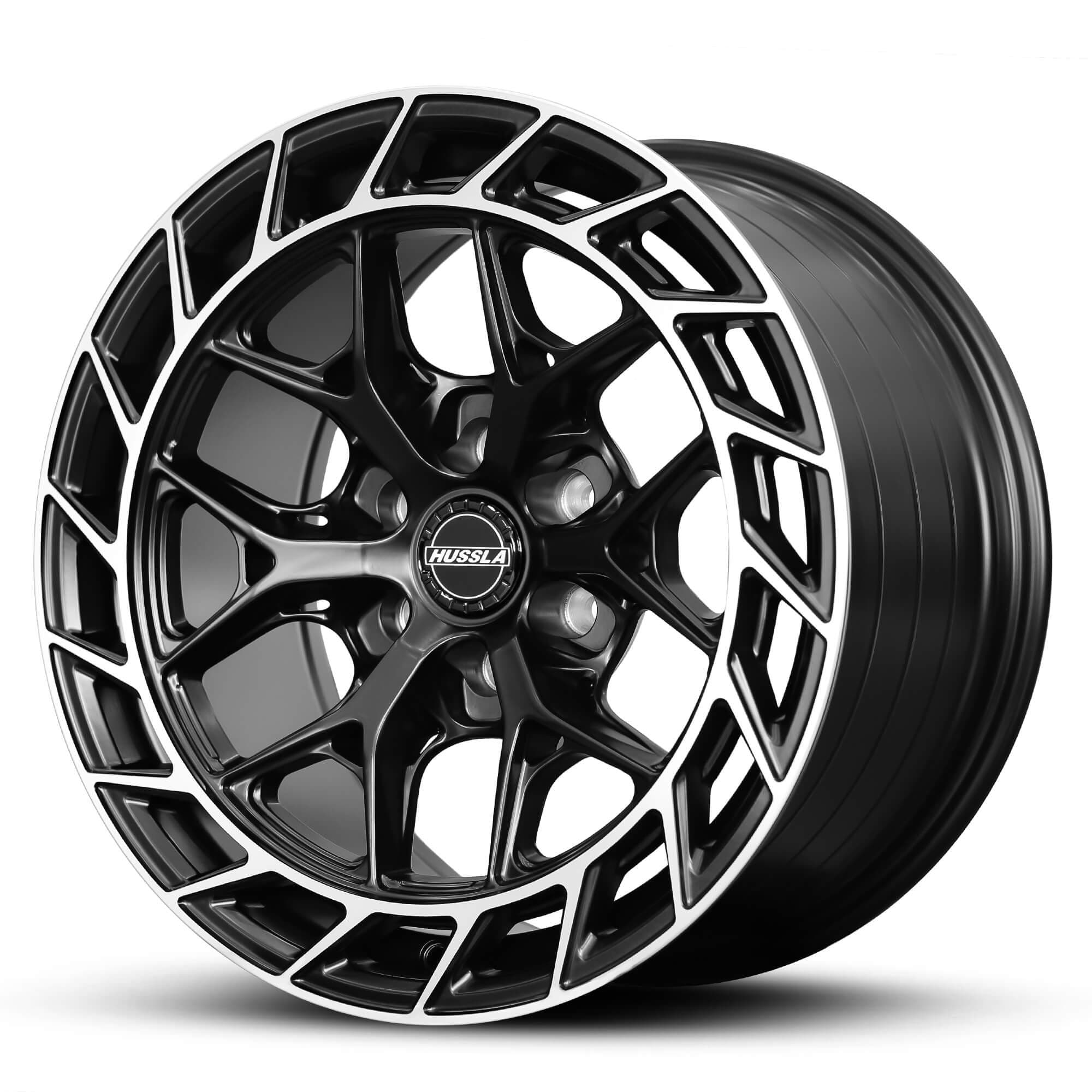 Wheel HUSSLA GUNNER SATIN BLACK POLISHED LIP