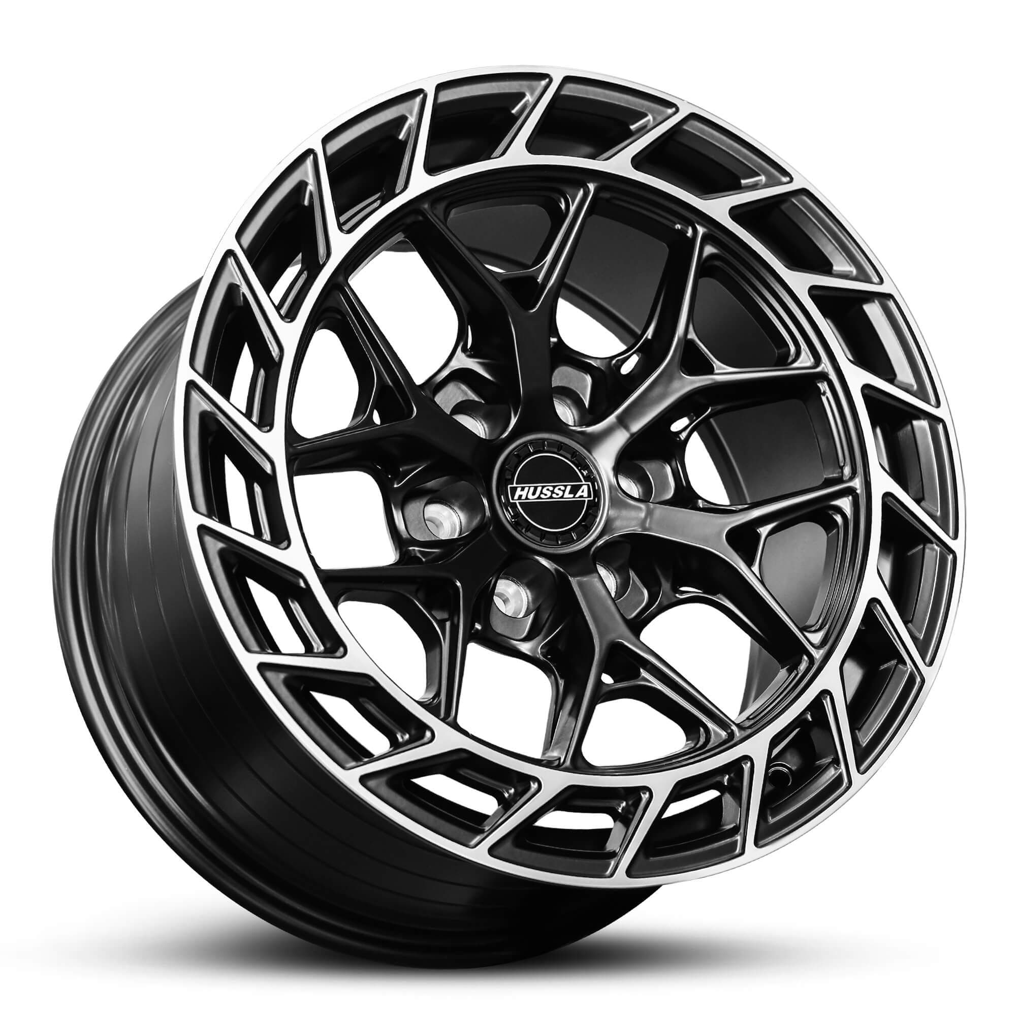 Wheel HUSSLA GUNNER SATIN BLACK POLISHED LIP
