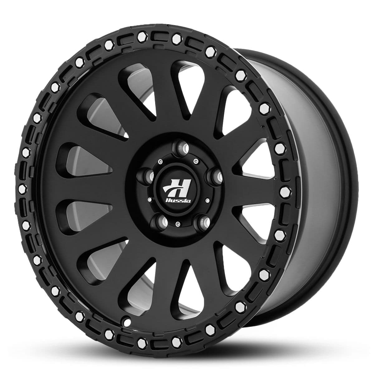 Wheel HUSSLA HARDROCK MATTE BLACK CHROME BOLTS