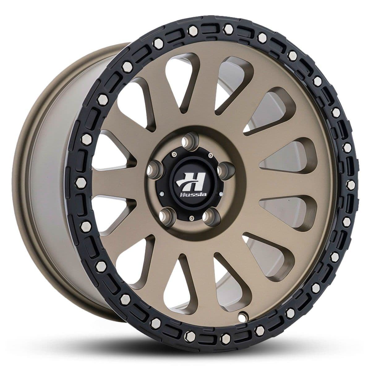 Wheel HUSSLA HARDROCK MATTE BRONZE BLACK LIP
