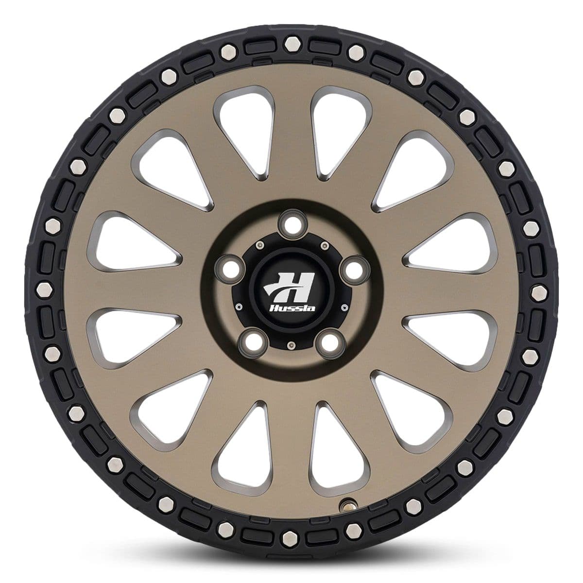 Wheel HUSSLA HARDROCK MATTE BRONZE BLACK LIP
