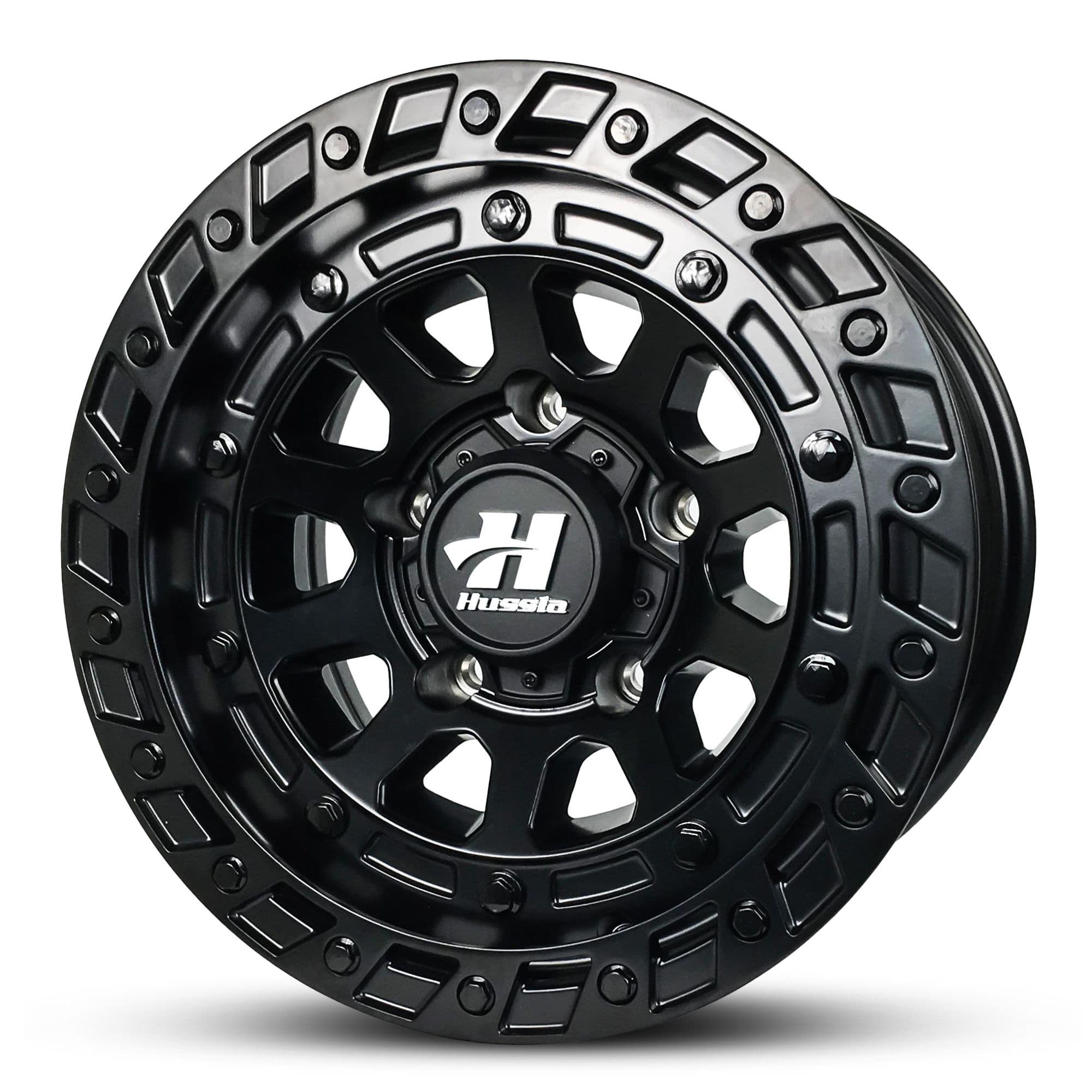 Wheel HUSSLA INVADOR FULL MATTE BLACK BLACK BOLTS 16
