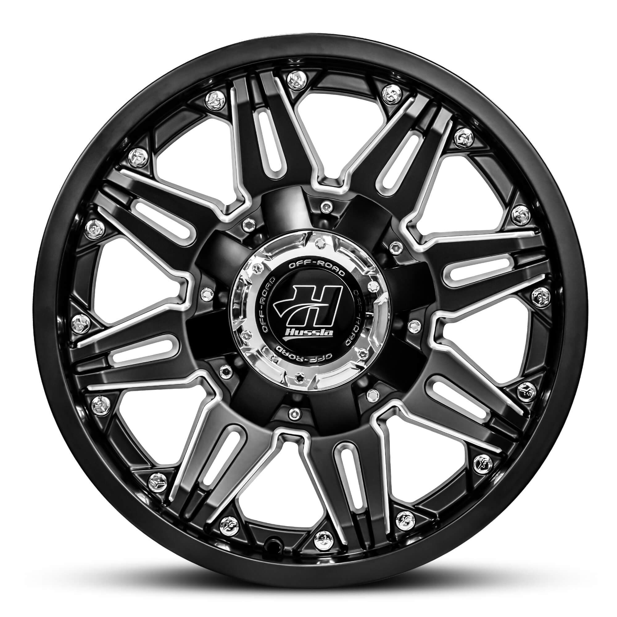 Wheel HUSSLA MILITARY MATTE BLACK MILLED SPOKES