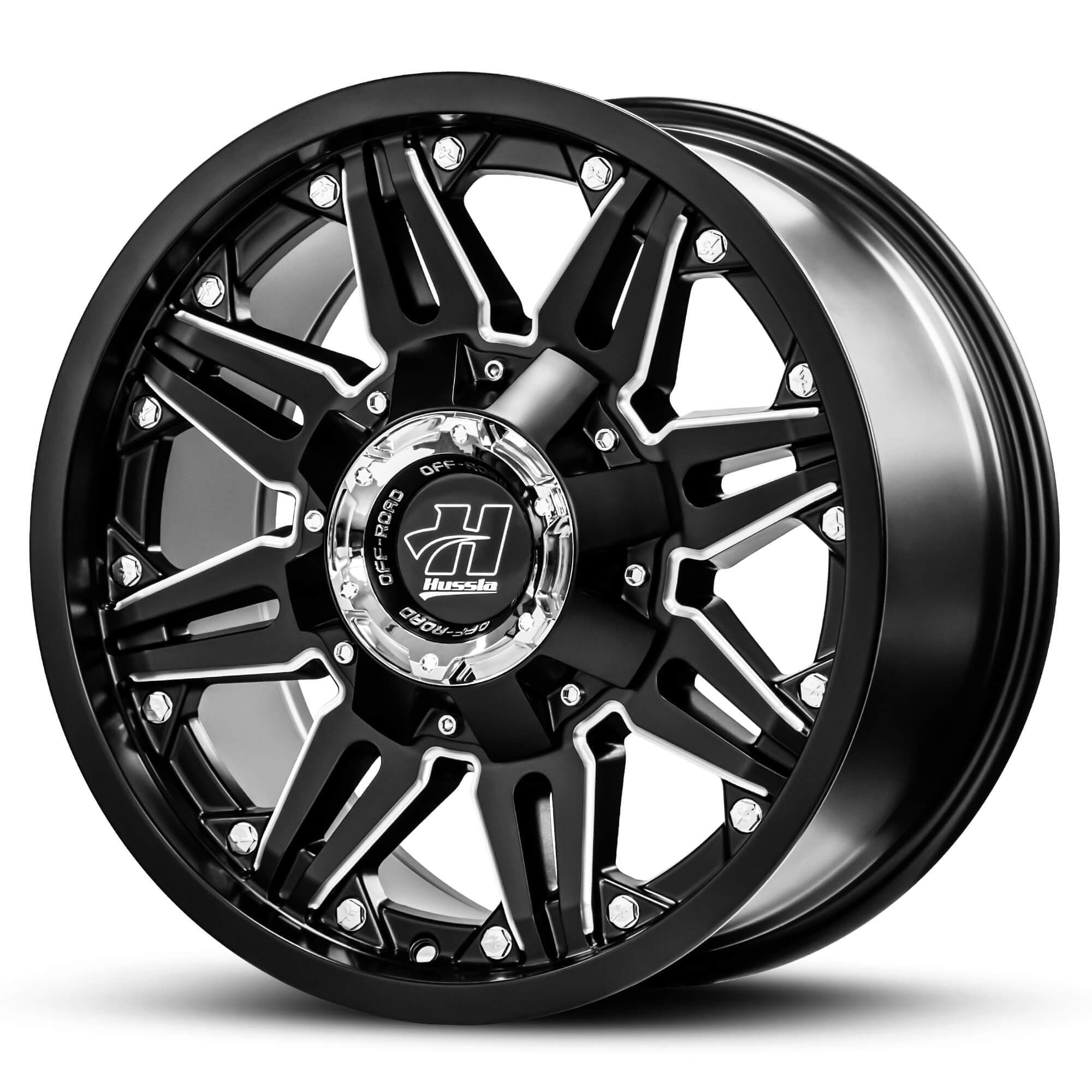 Wheel HUSSLA MILITARY MATTE BLACK MILLED SPOKES