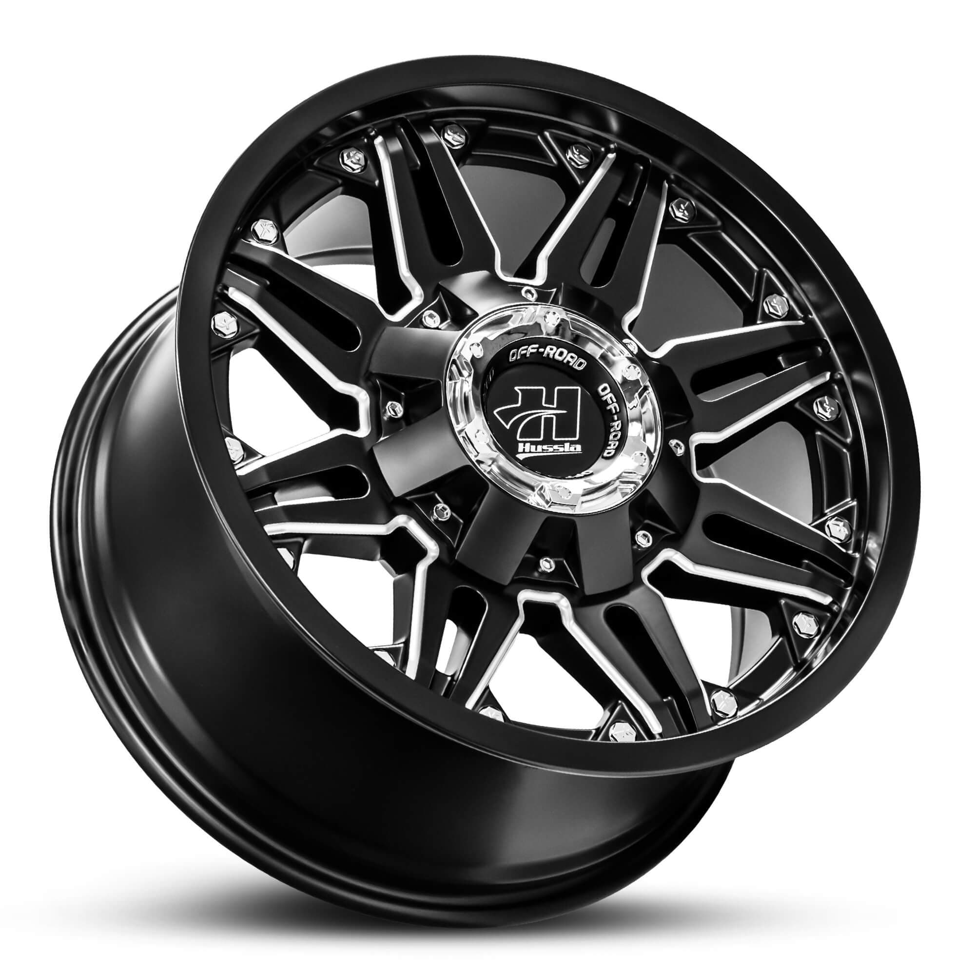 Wheel HUSSLA MILITARY MATTE BLACK MILLED SPOKES