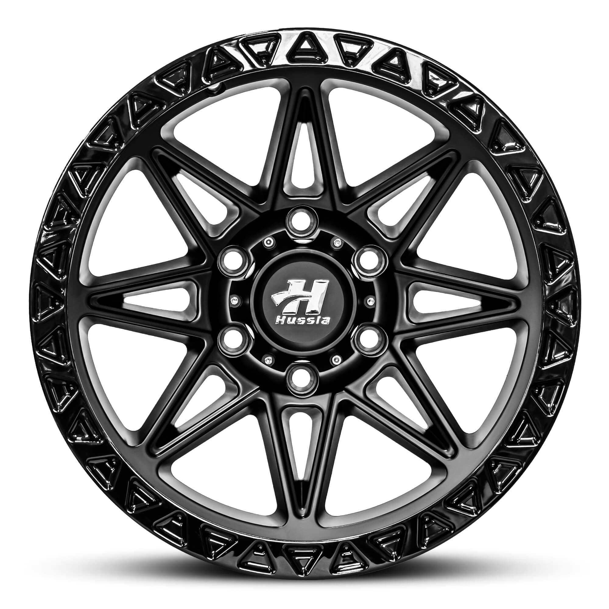 Wheel HUSSLA MK7 MATTE BLACK GLOSS BLACK LIP