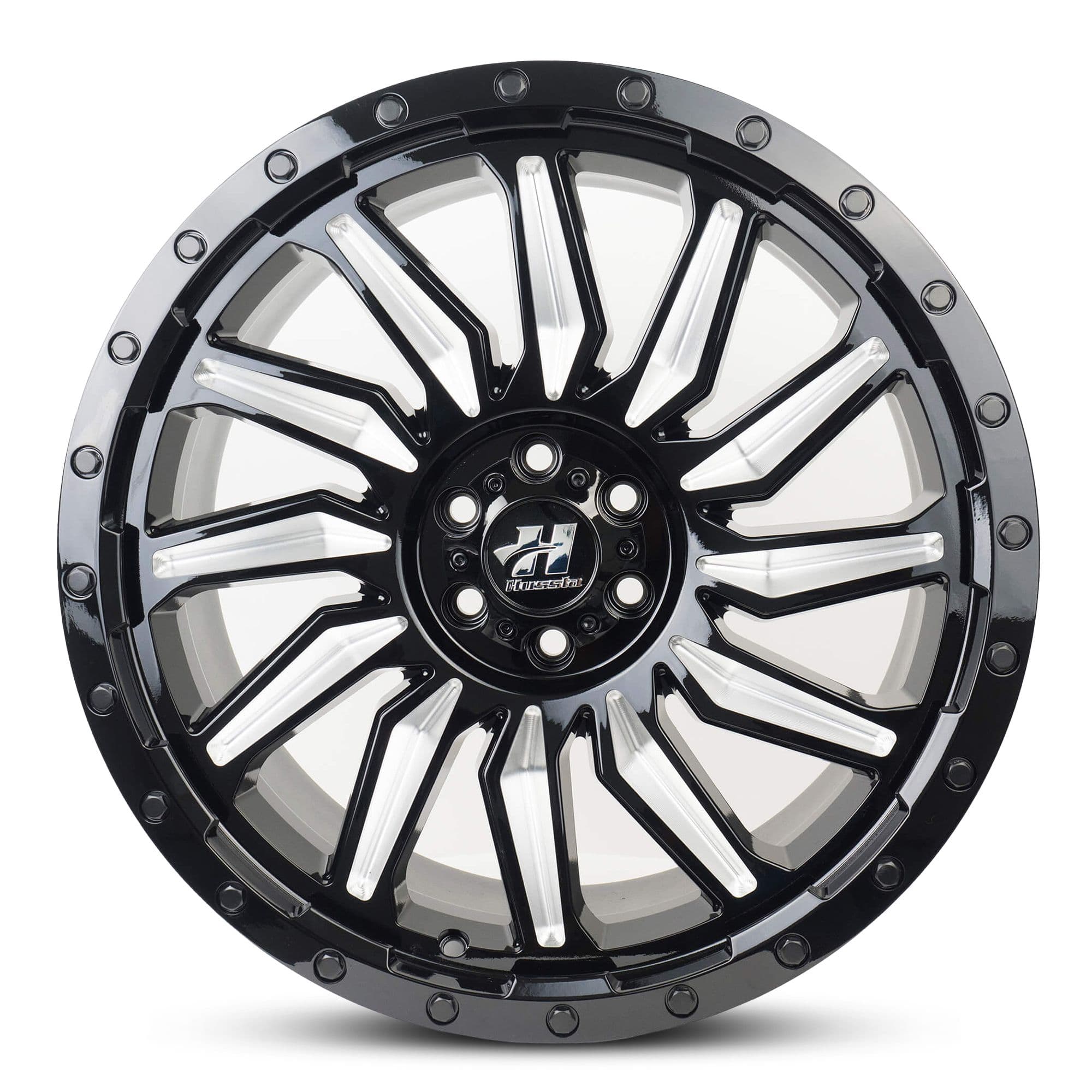 Wheel HUSSLA PROPELLER GLOSS BLACK MILLED ACCENTS