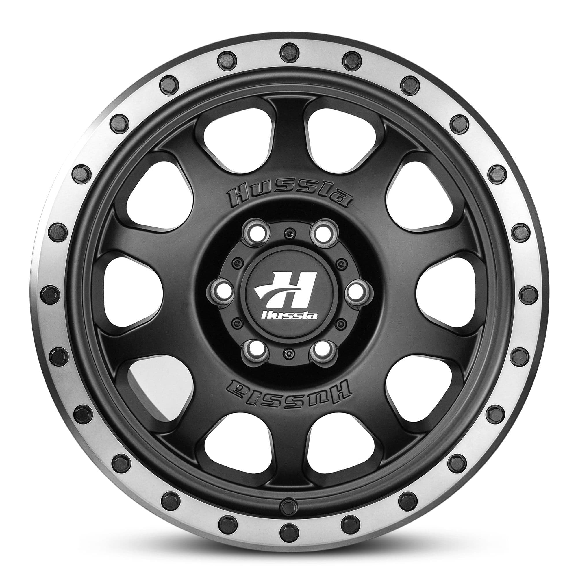 Wheel HUSSLA RAPTOR MATTE BLACK DARK TINT LIP BLACK BOLTS