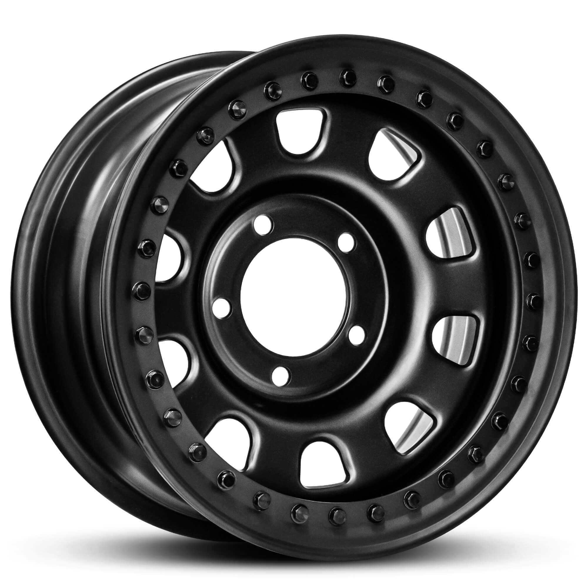 Wheel HUSSLA REVOLUTION STEEL MATTE BLACK BLACK BOLTS