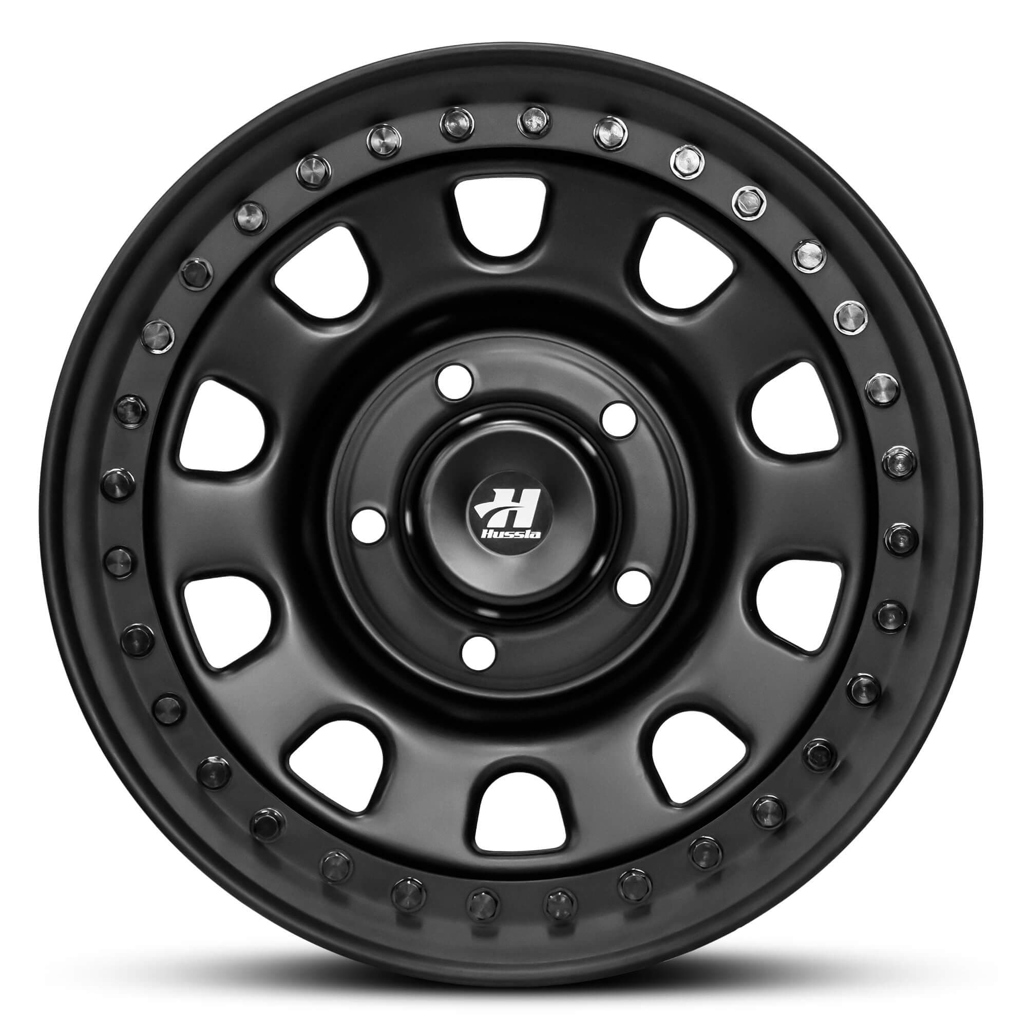 Wheel HUSSLA REVOLUTION STEEL MATTE BLACK BLACK BOLTS