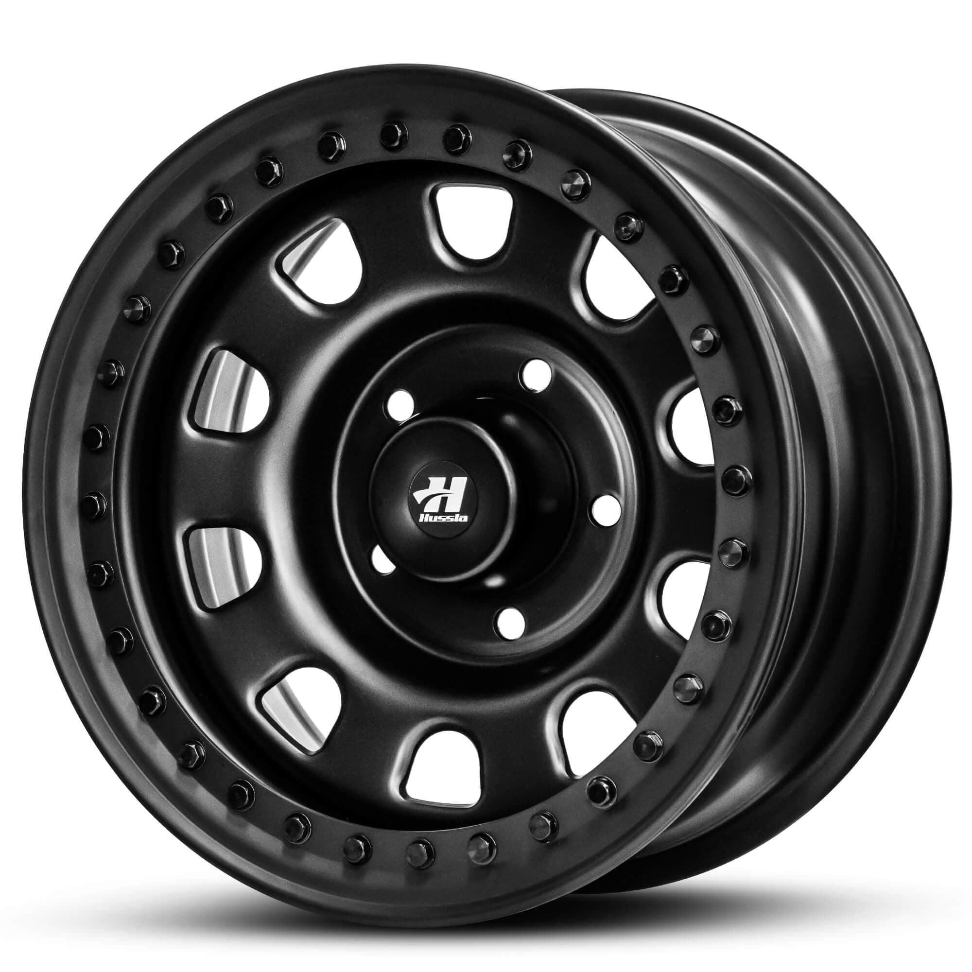 Wheel HUSSLA REVOLUTION STEEL MATTE BLACK BLACK BOLTS