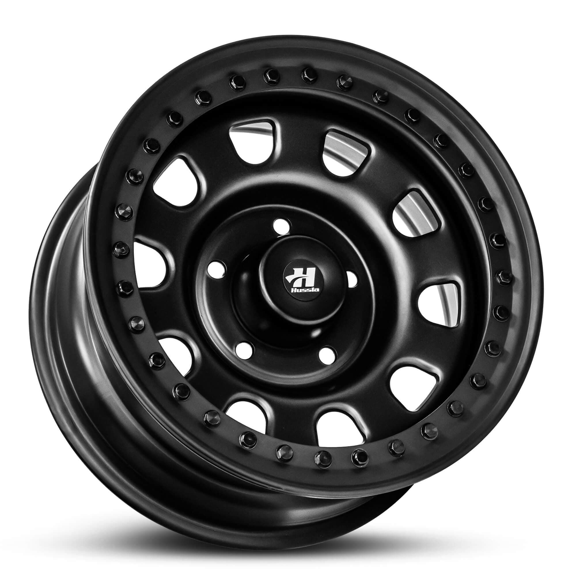 Wheel HUSSLA REVOLUTION STEEL MATTE BLACK BLACK BOLTS