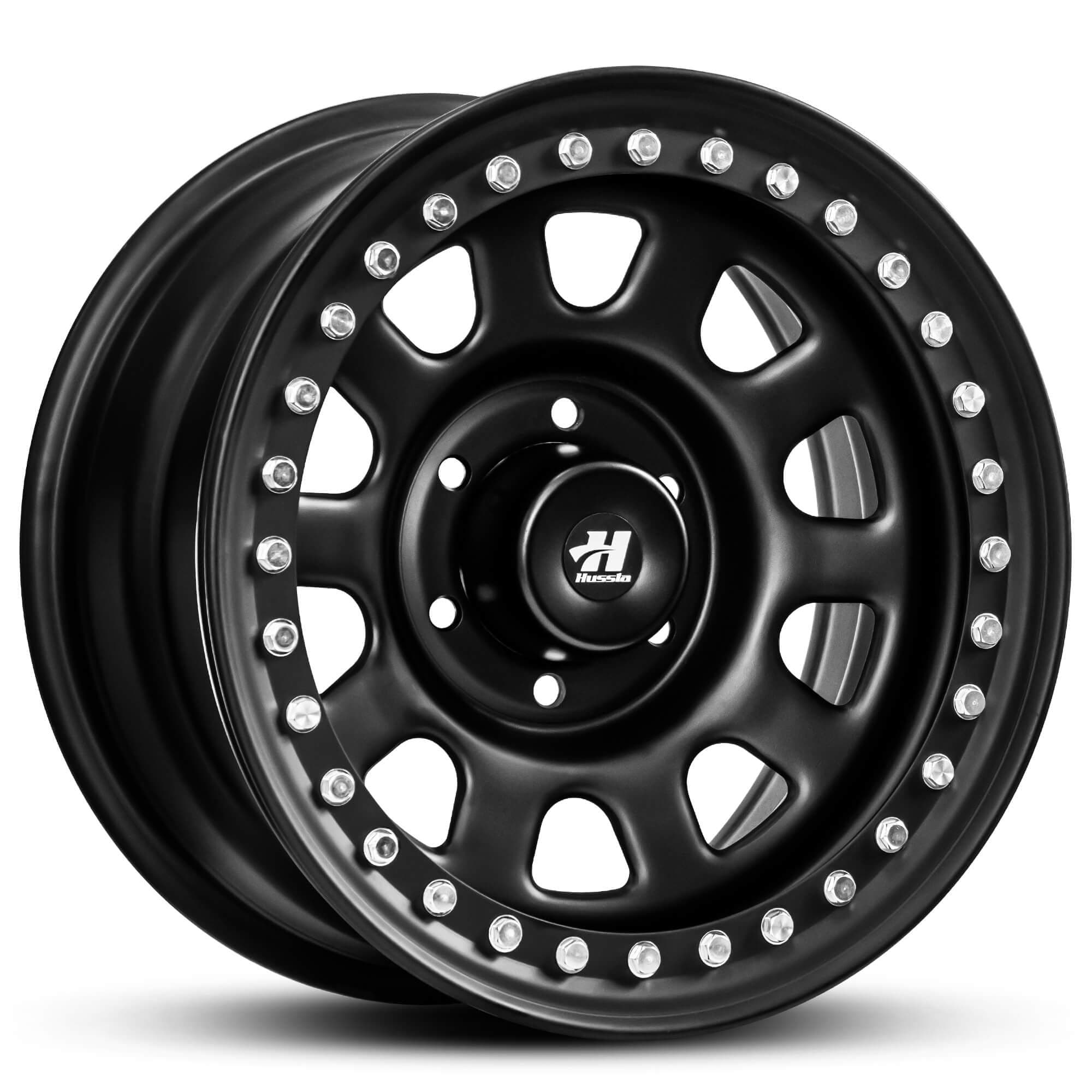 Wheel HUSSLA REVOLUTION STEEL MATTE BLACK CHROME BOLTS