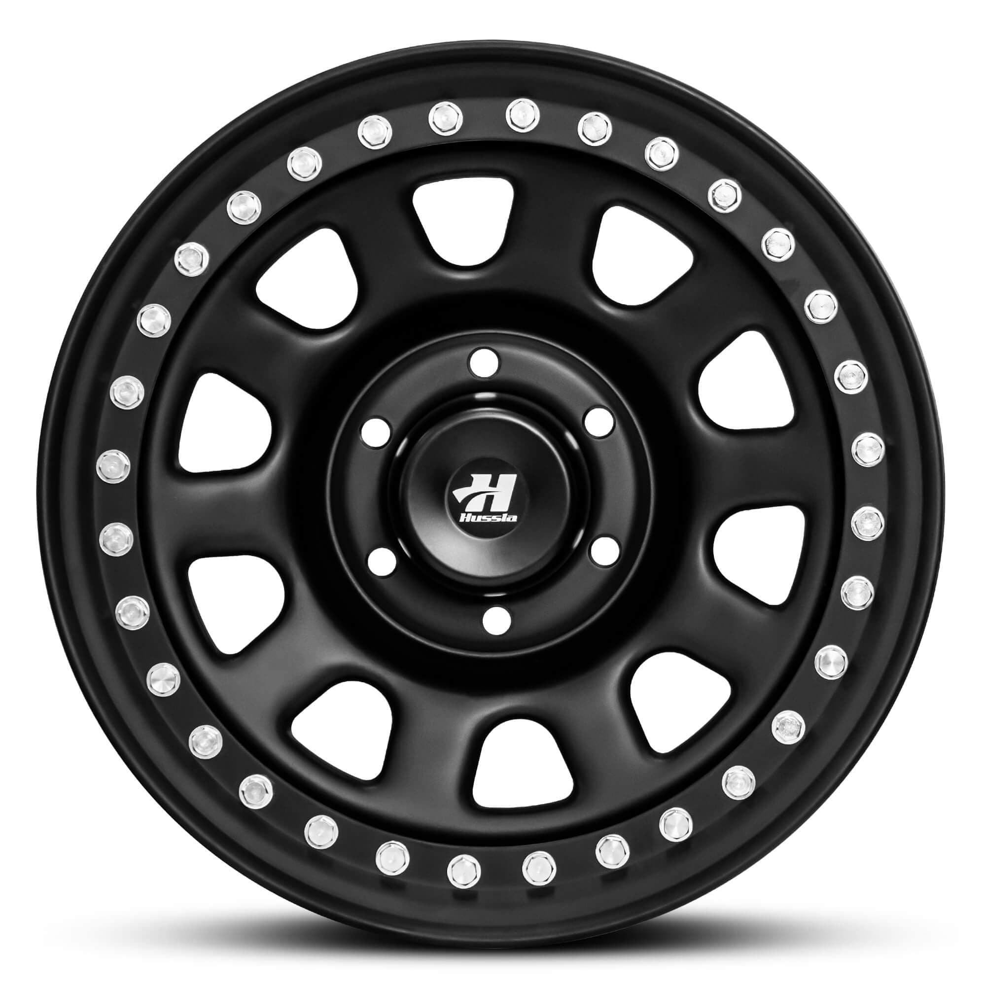 Wheel HUSSLA REVOLUTION STEEL MATTE BLACK CHROME BOLTS