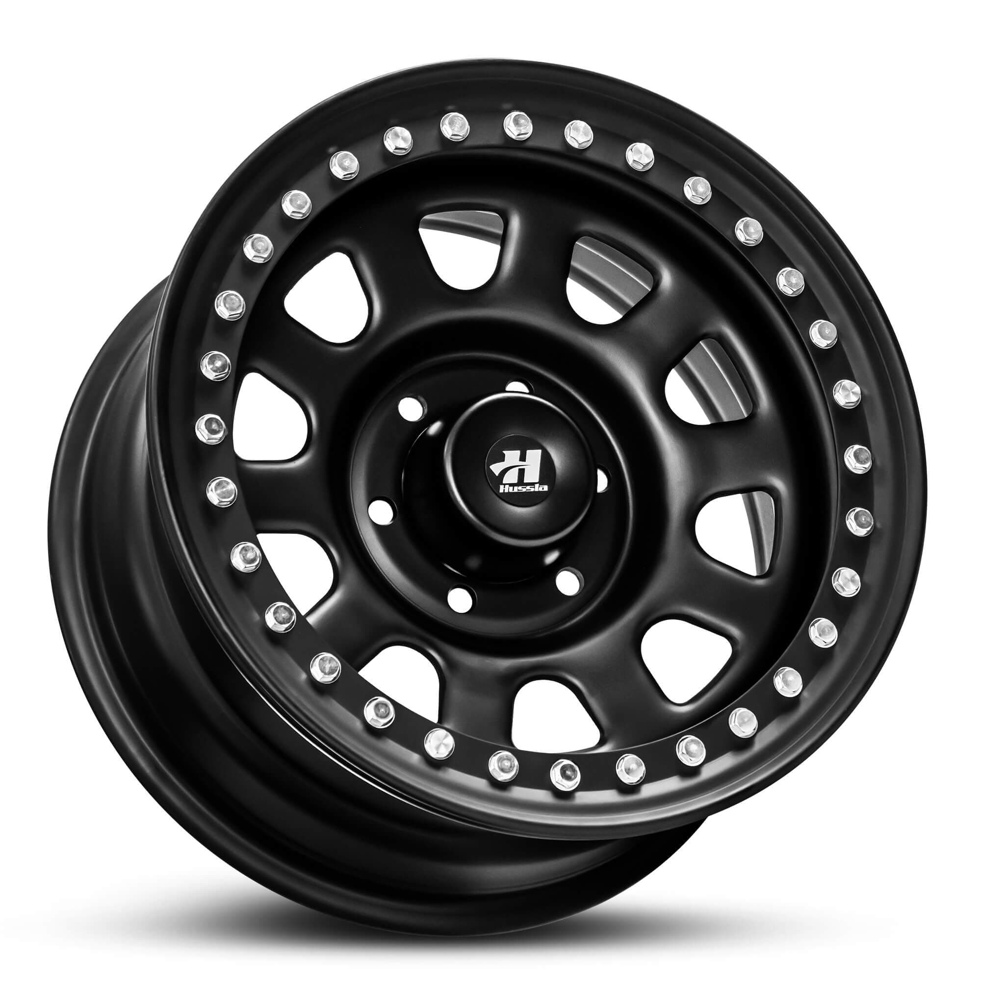 Wheel HUSSLA REVOLUTION STEEL MATTE BLACK CHROME BOLTS