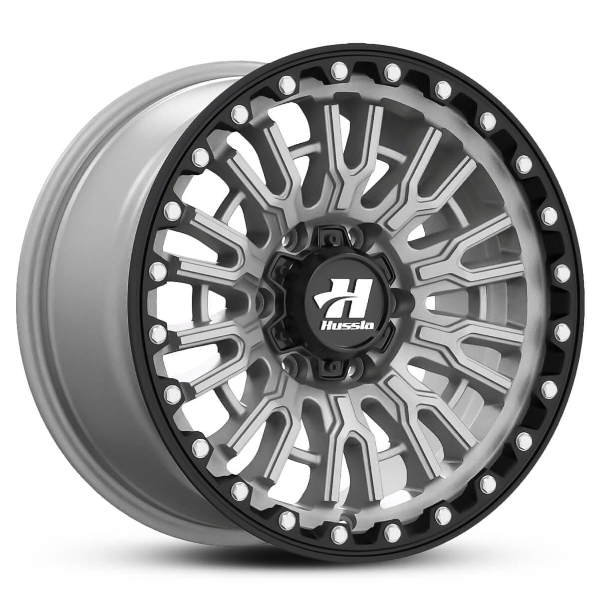 Hussla Snyper Matte Grey Black Lip Chrome Bolts 16x9