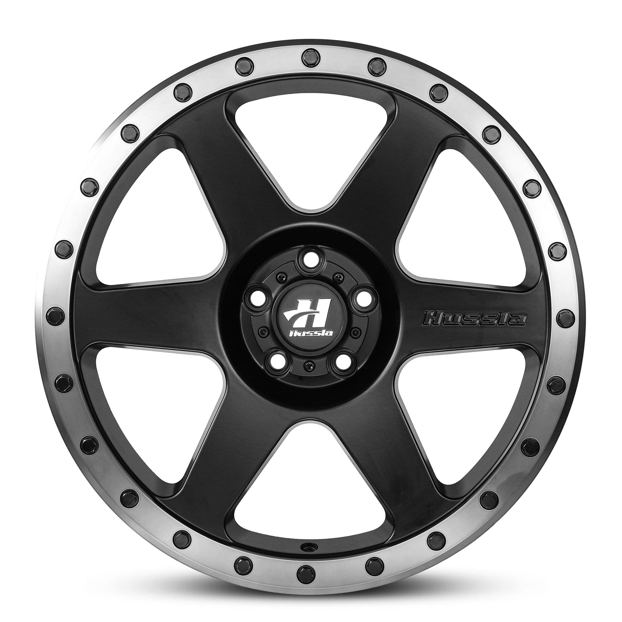 Wheel HUSSLA SPITFIRE MATTE BLACK DARK TINT LIP BLACK BOLTS
