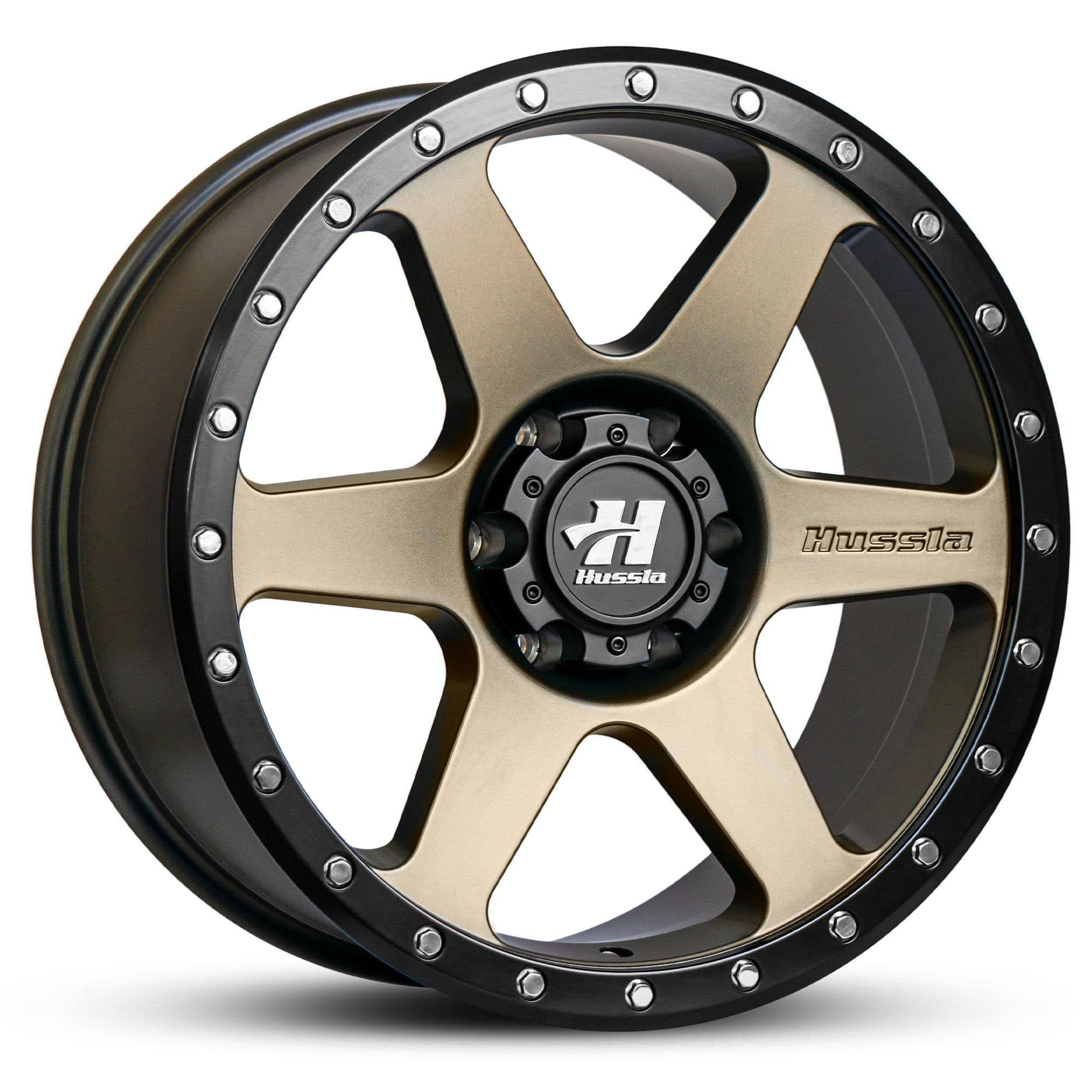 Hussla Spitfire Matte Bronze Black Lip Chrome Bolts 20x9