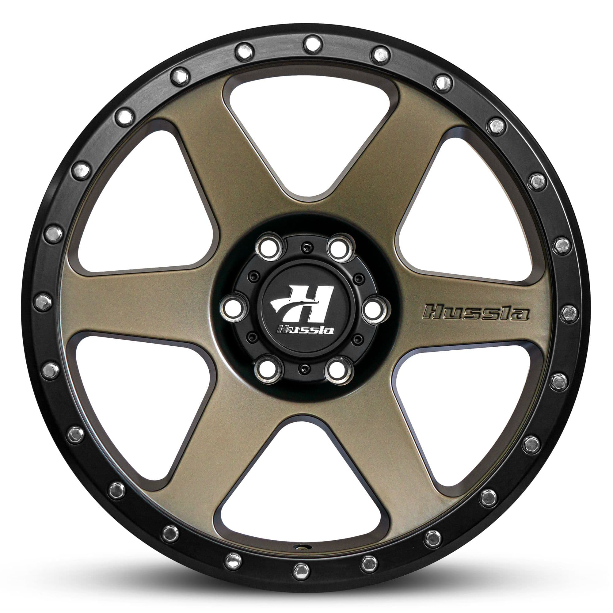 Wheel HUSSLA SPITFIRE MATTE BRONZE BLACK LIP CHROME BOLTS