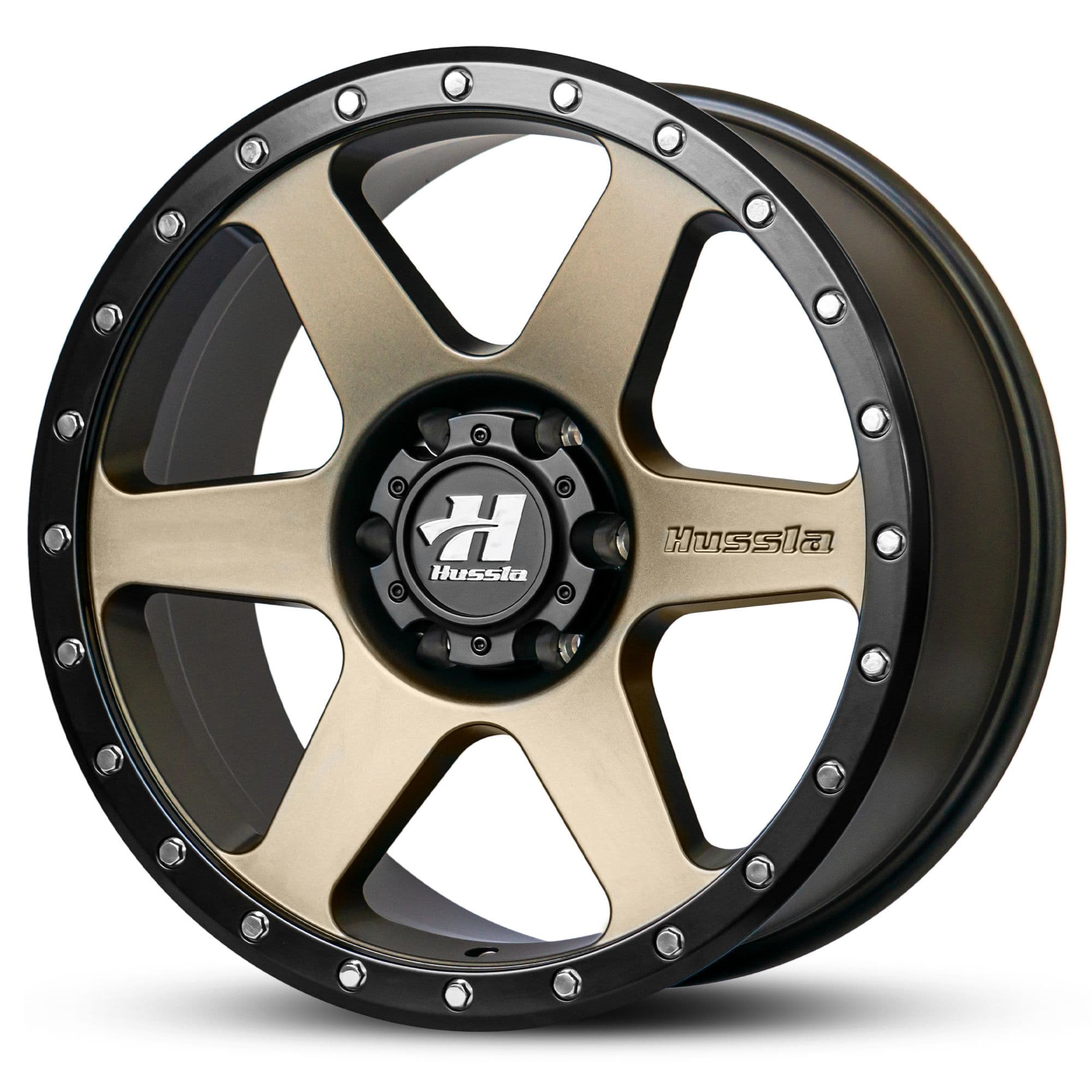 Wheel HUSSLA SPITFIRE MATTE BRONZE BLACK LIP CHROME BOLTS