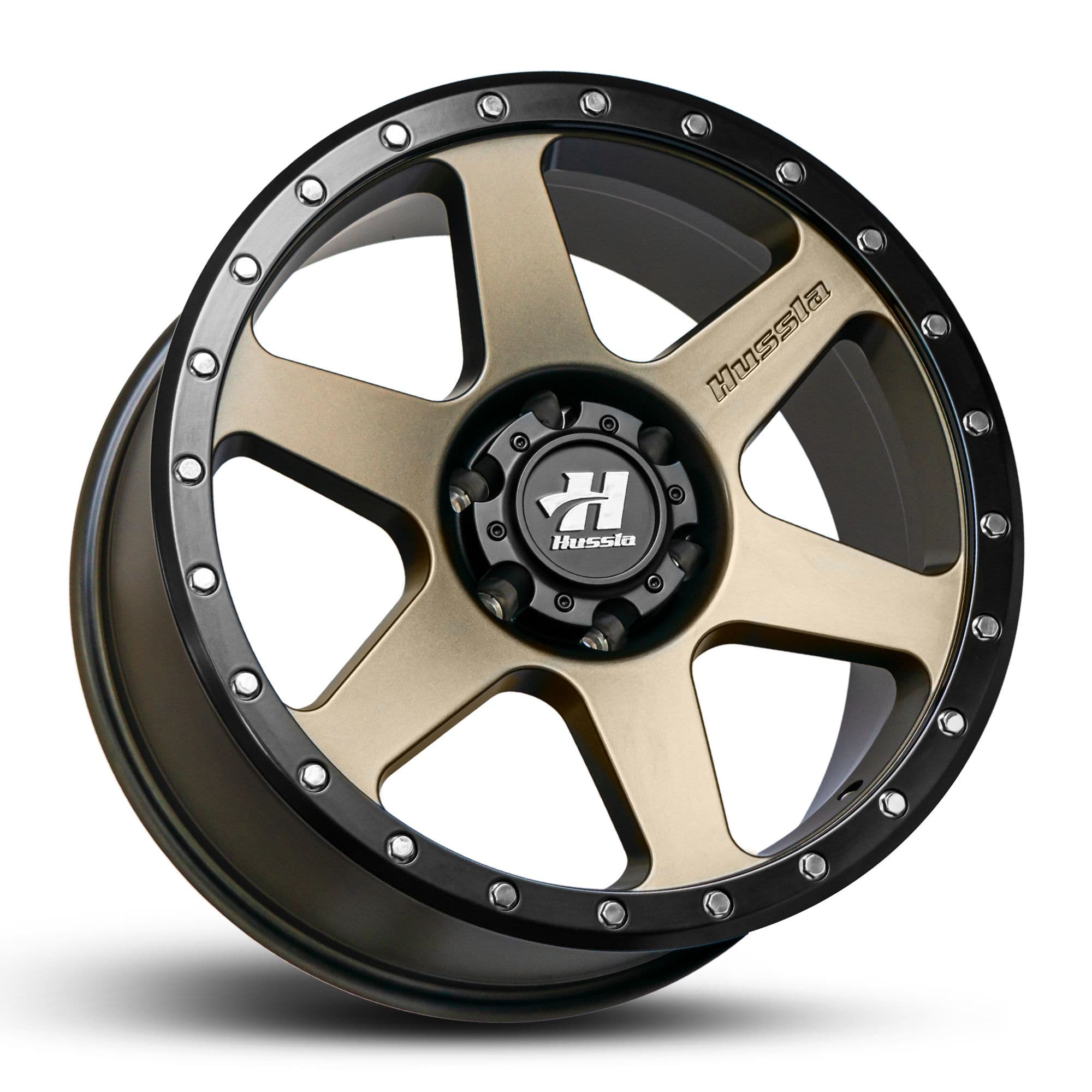Wheel HUSSLA SPITFIRE MATTE BRONZE BLACK LIP CHROME BOLTS