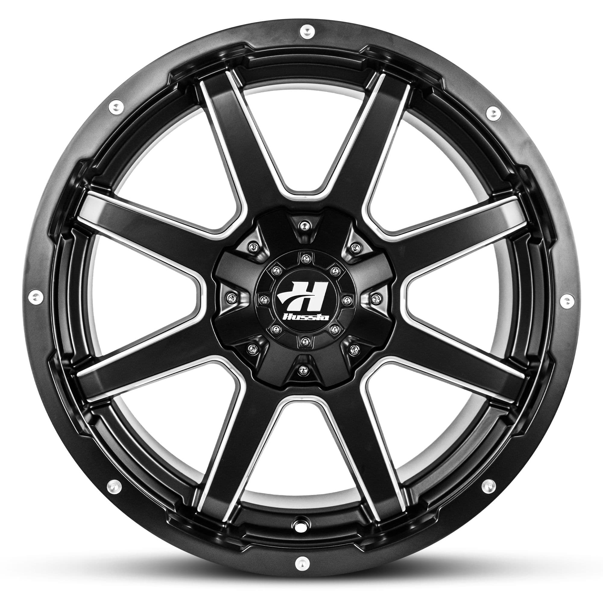 Wheel HUSSLA STEALTH MATTE BLACK MILLED SPOKES