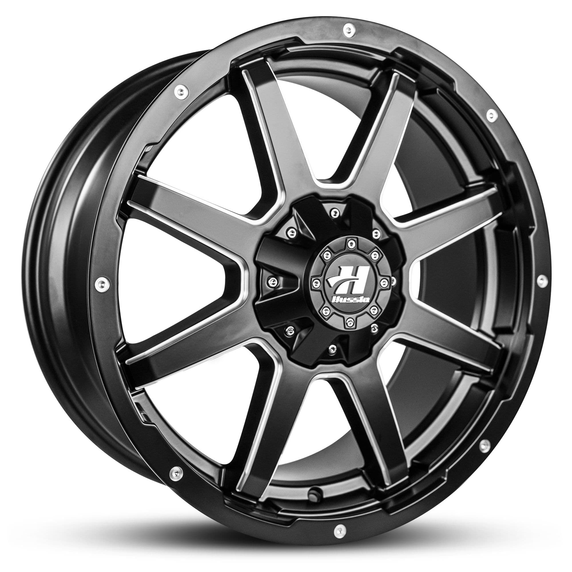 Hussla Stealth Matte Black Milled Spokes 17x9