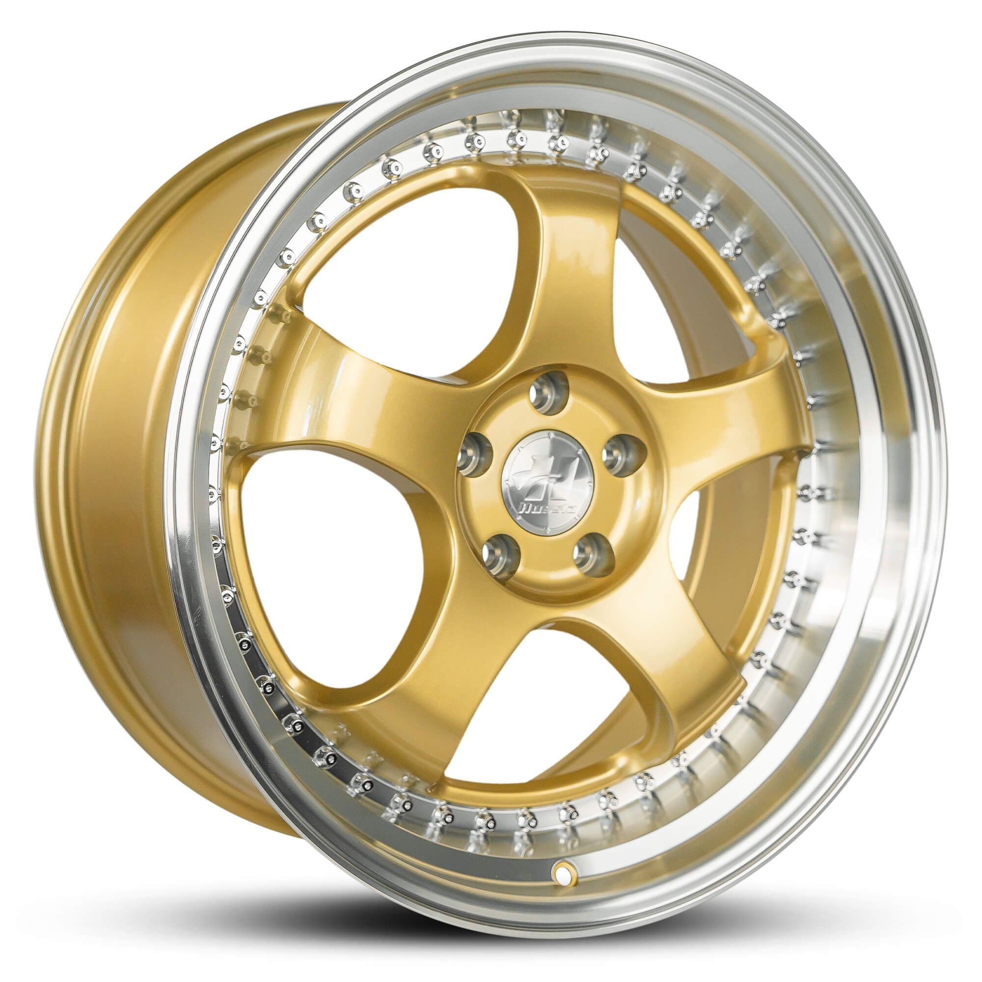Hussla Zen Gold Chrome Rivets Machined Lip 18x8.5