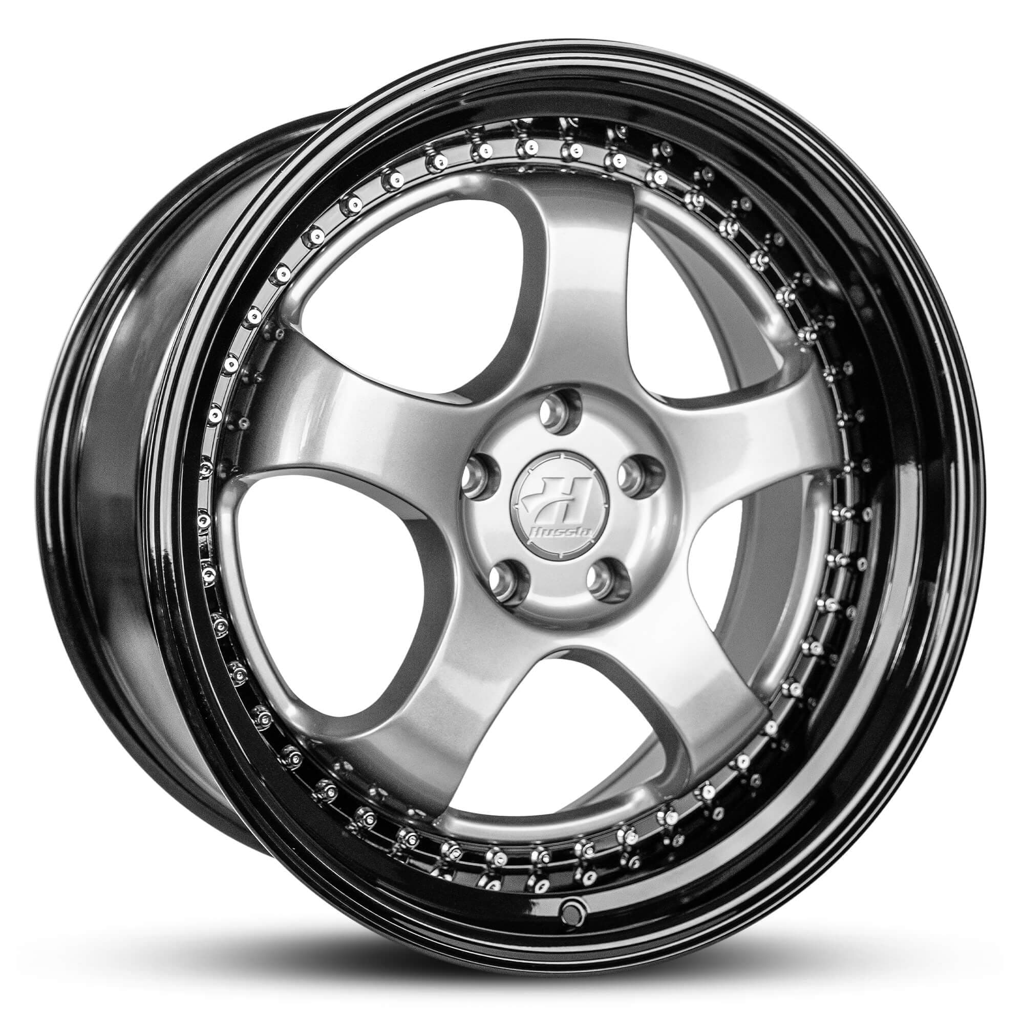 Hussla Zen Gunmetal Grey Chrome Rivets Black Lip 22x9