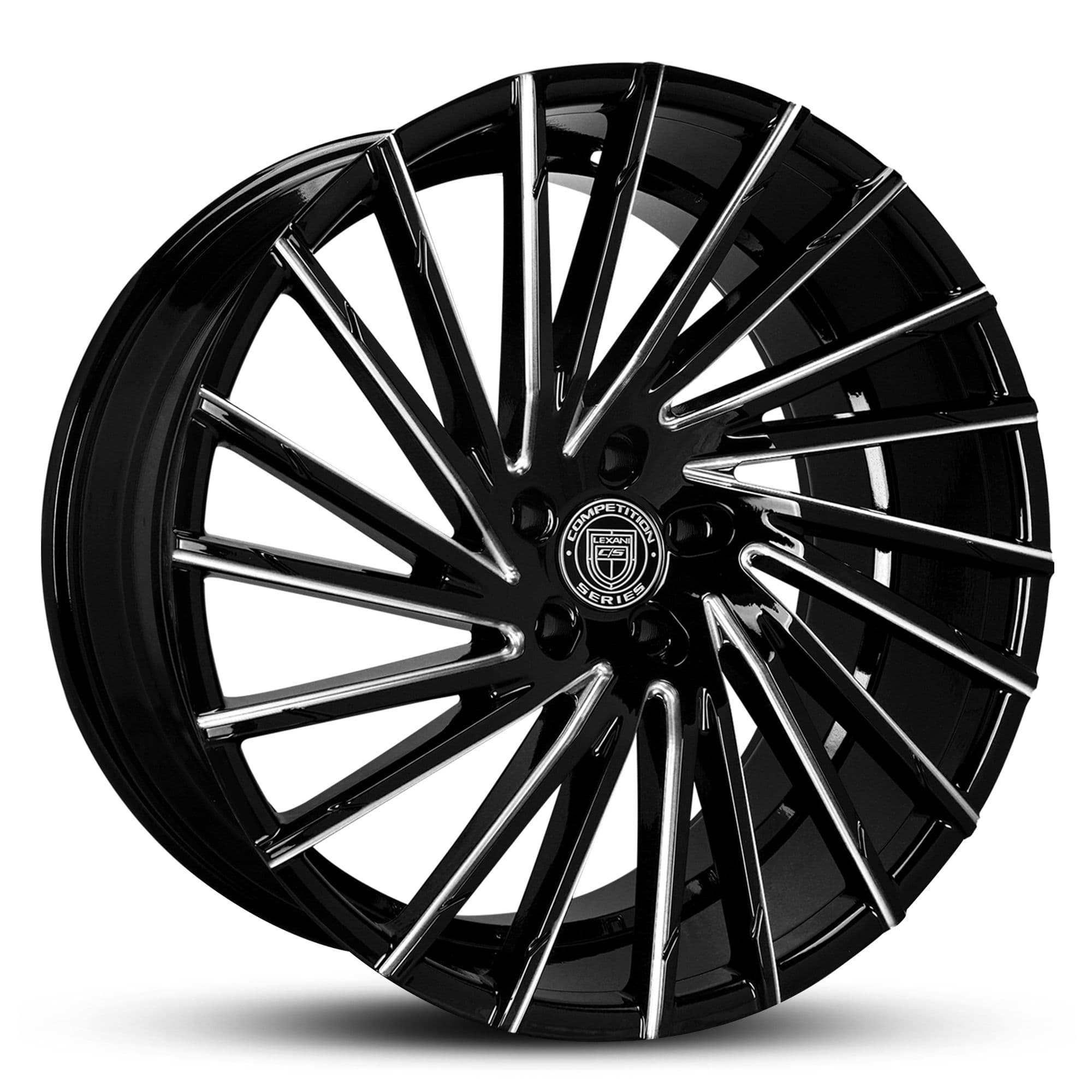 Lexani Wraith Gloss Black Milled Edges 20x10
