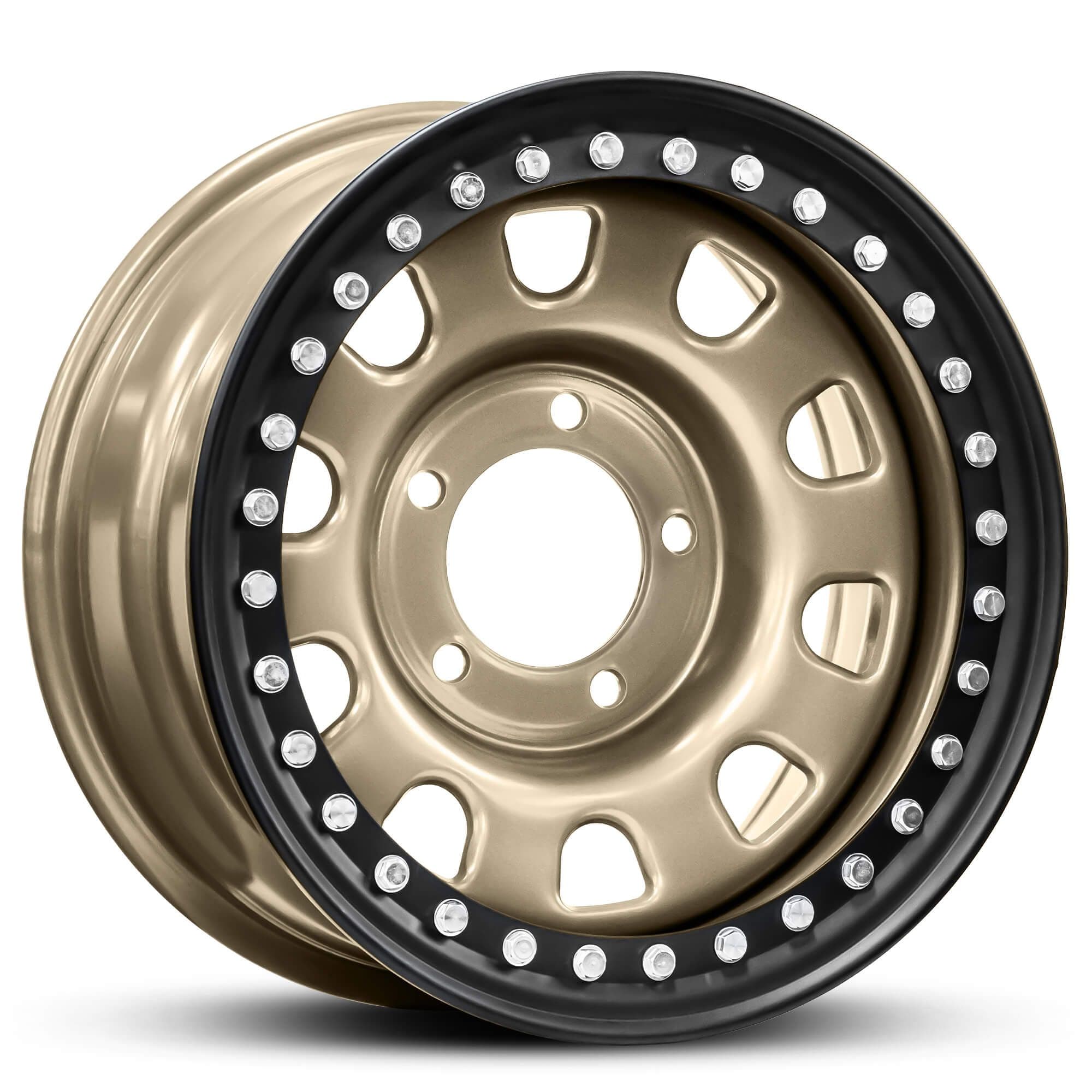 Wheel REVOLUTION STEEL MATTE BRONZE BLACK LIP CHROME BOLTS