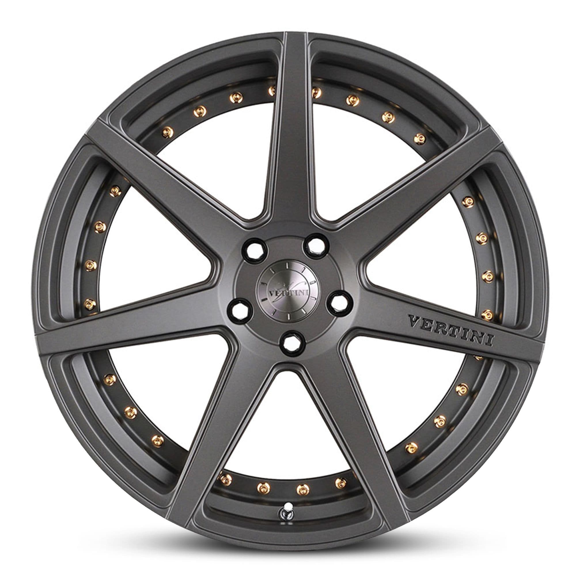 Wheel VERTINI DYNASTY SATIN BLACK GOLD BOLTS