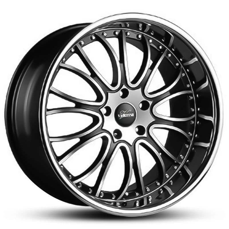 Wheel VERTINI FASHION GLOSS BLACK MACHINED FACE CHROME LIP