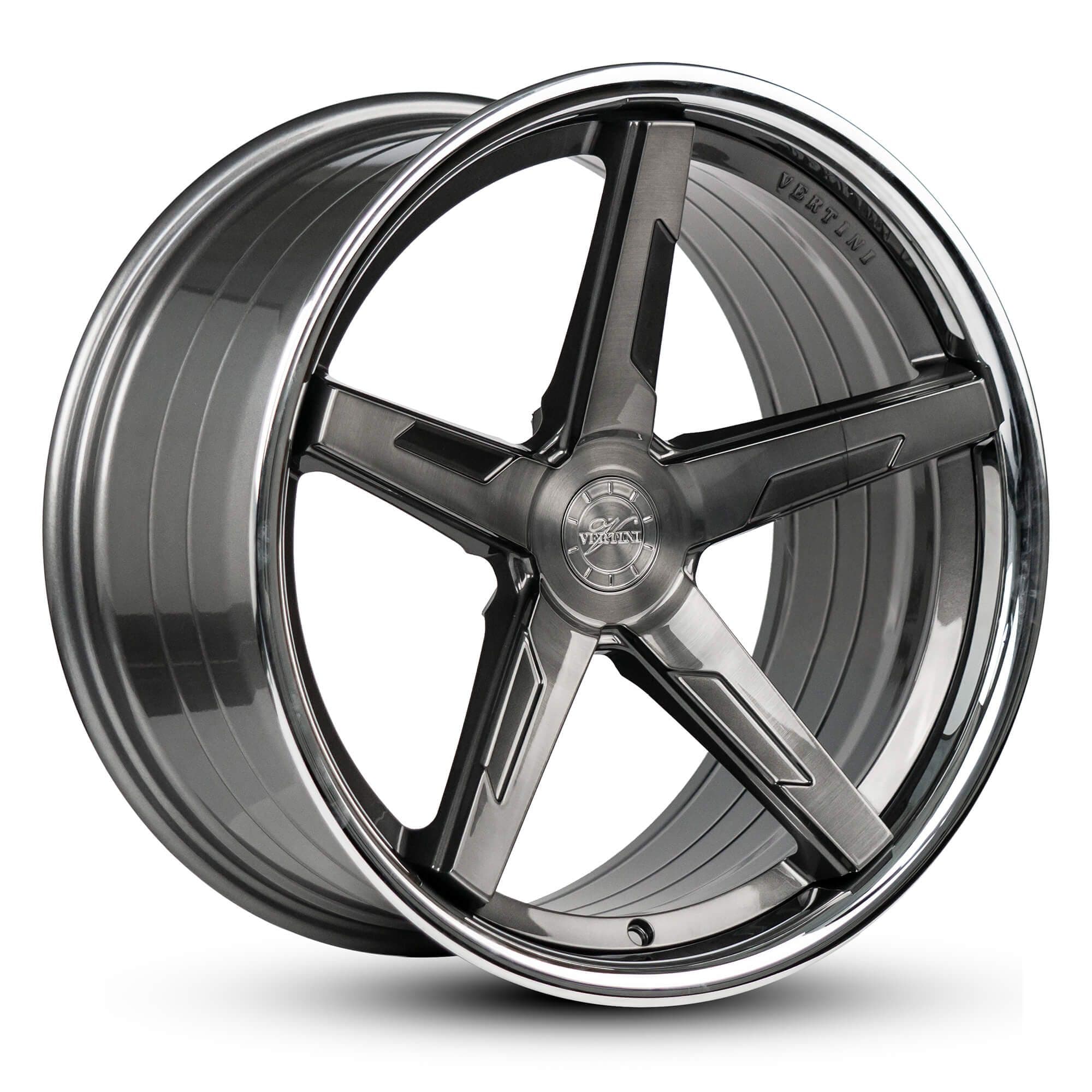 Wheel VERTINI RF1.7 GUNMETAL BRUSHED FACE CHROME LIP